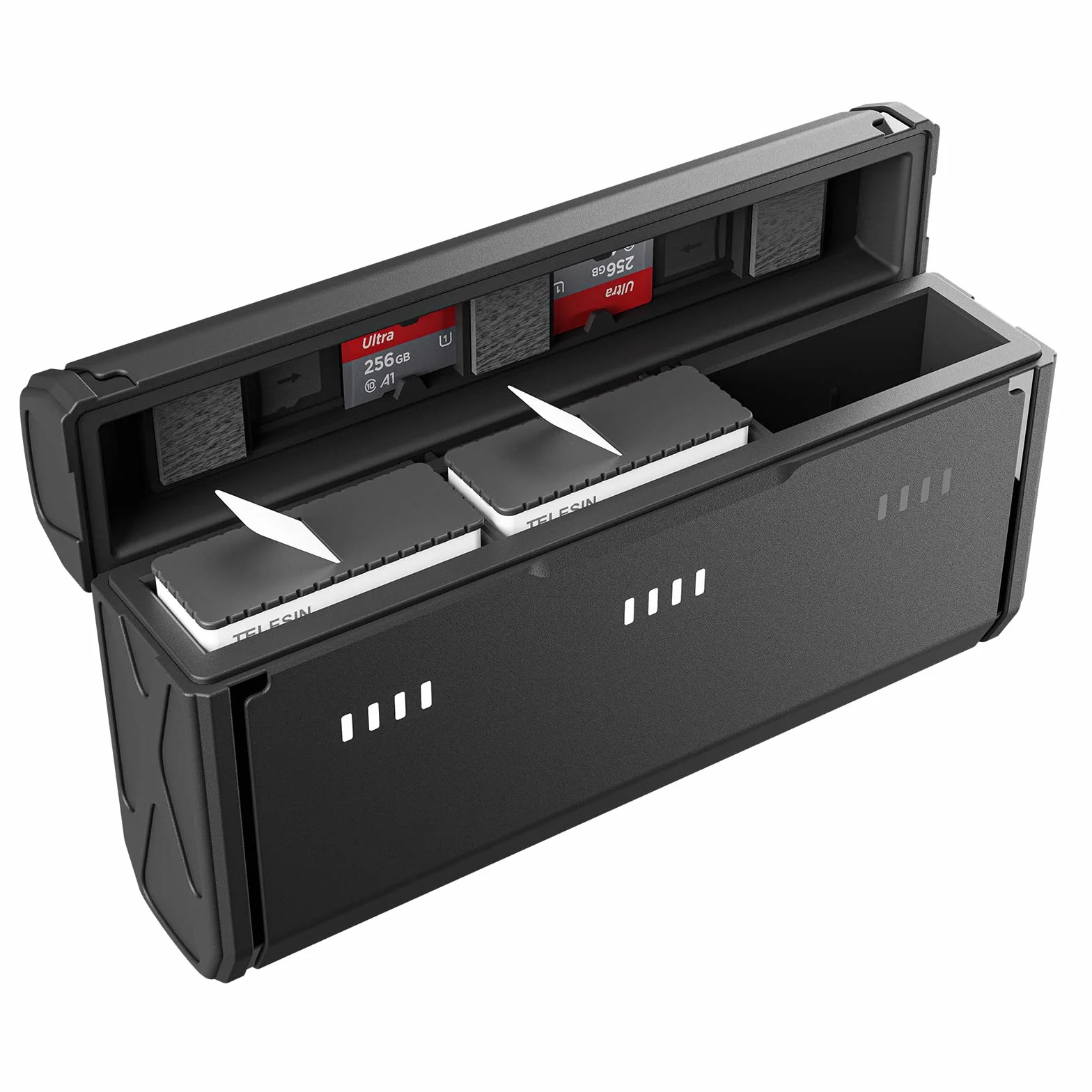 TELESIN Ładowarka do Gopro Hero 13 - etui do szybkiego ładowania, trzygniazdowe etui transportowe, kompatybilne z oryginalną baterią, czarna
