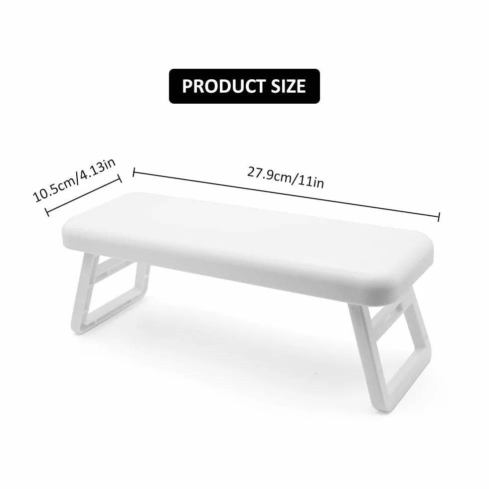 Helweet Poduszka pod nadgarstek, do manicure, poduszka pod nadgarstek, poduszka do studia paznokci, do salonu manicure, pielęgnacja dłoni, zmniejszenie nacisku dłoni, 27,9 x 10,5 cm (biała)