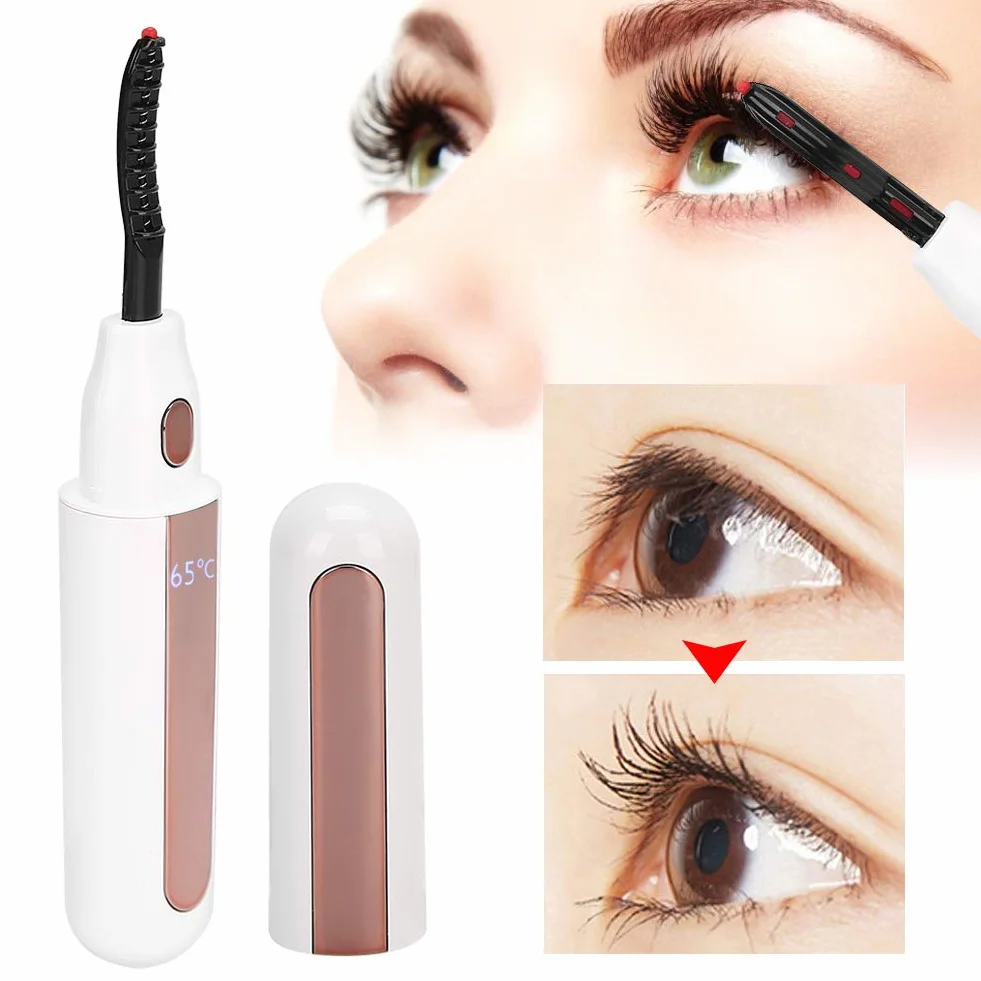 Elektrische Wimpernzange, Beheizbare Wimpernzange, Heated Eyelash Curler, Beheizter Wimpernwickler und Wimpernformer Wiederaufladbar für Make Up (white)