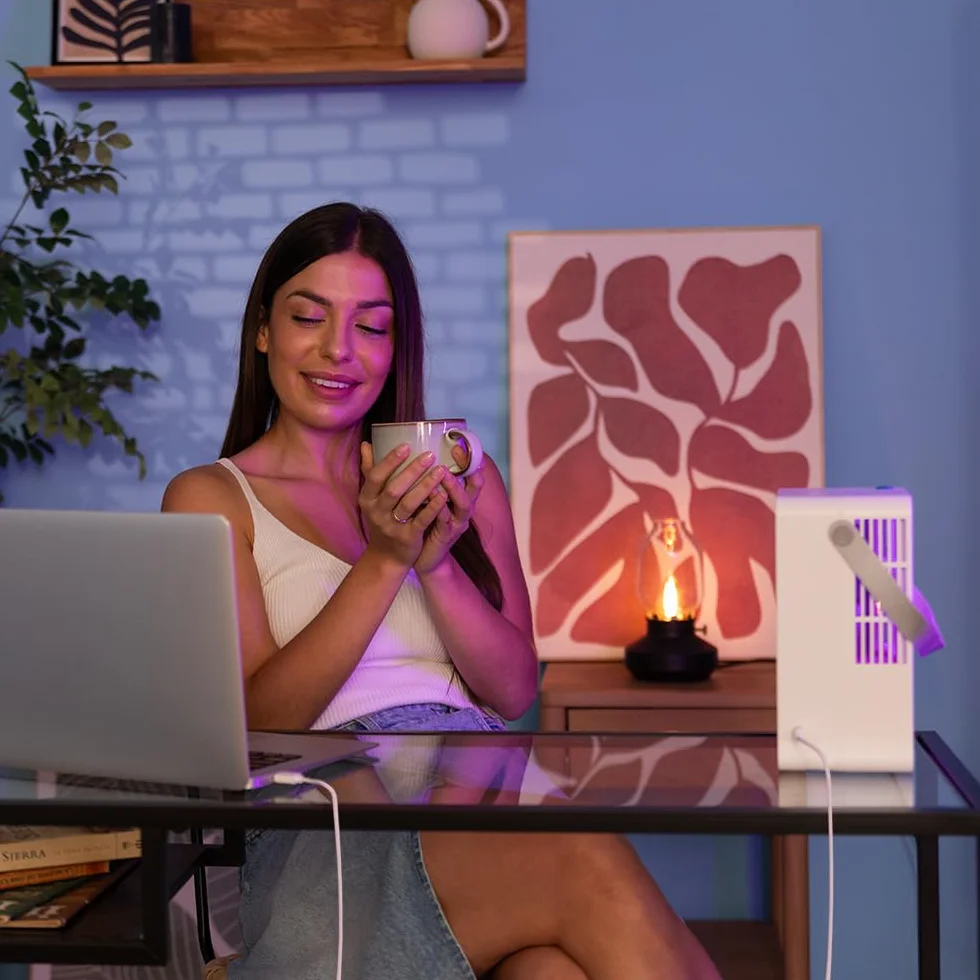 Cecotec EnergySilence 500 DeskChill Inteligentny klimatyzator biurkowy 500 ml sterowanie dotykowe 3 prędkości timer 8-godzinny