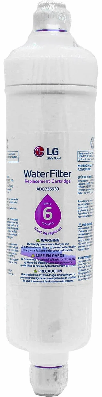 LG ADQ73693901 Zapasowy wkład filtra wody do lodówki "Push Fit Fitting" (1 sztuka)