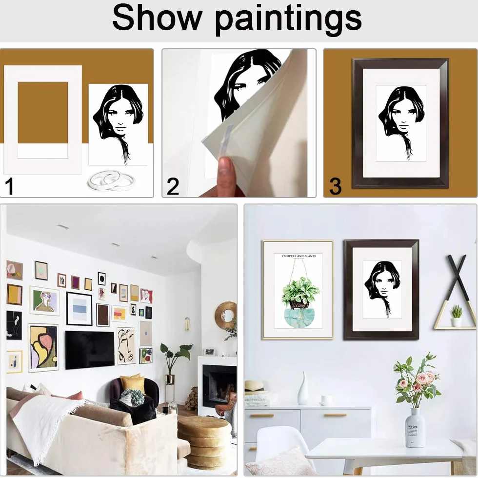 10 szt. Passe-Partout A4 biała tekturowa ramka na zdjęcia 29,7 x 21 cm Passe-Partout Kwadratowa ramka DIY do domu, szkoły studyjnej
