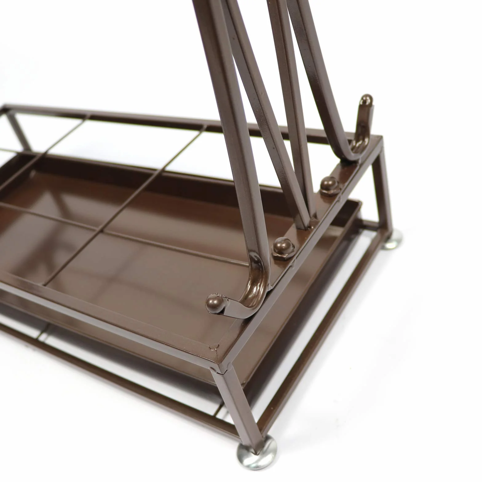 Stojak na parasol prostokątny metalowy 21 otworów 70x50x24 cm z haczykami