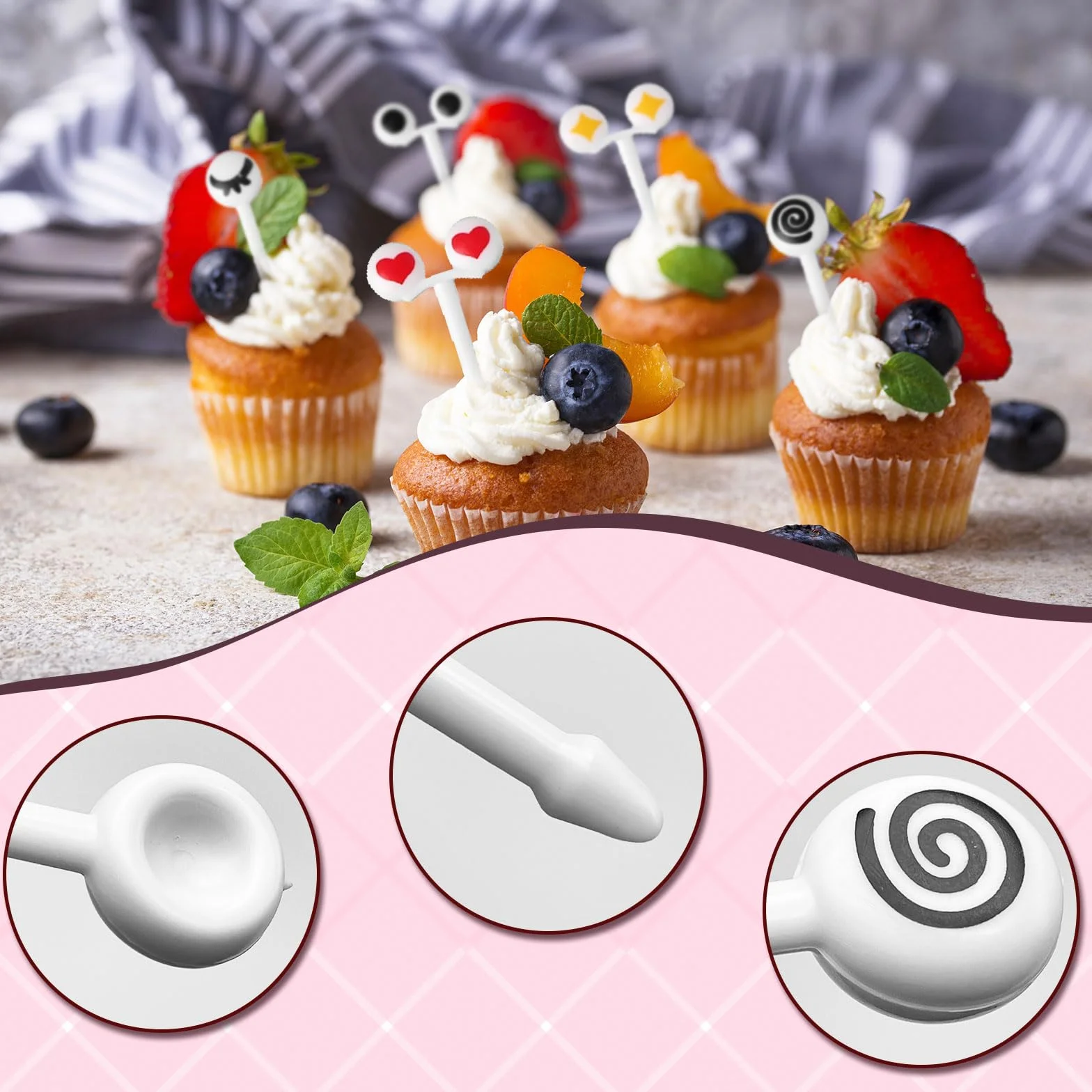 Widelce do owoców mini kreskówkowe Bento 100 szt.