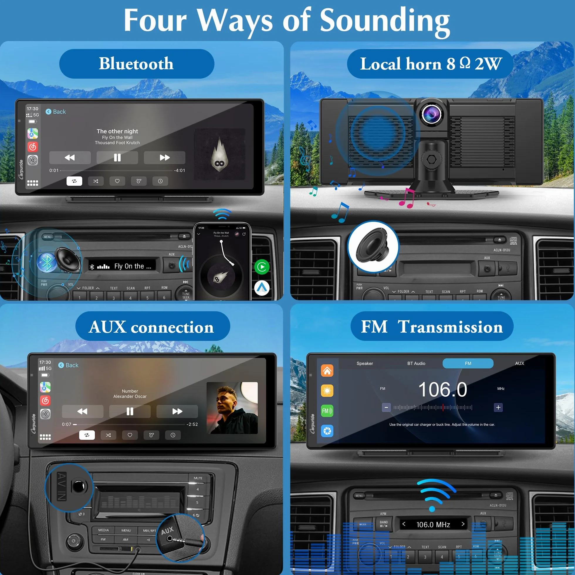 2025 CARPURIDE W903 Przenośna konsola multimedialna CarPlay i Android Auto Smart Auto 4K, nagrywanie w pętli, audio Bluetooth, lustra łączne, GPS, Siri