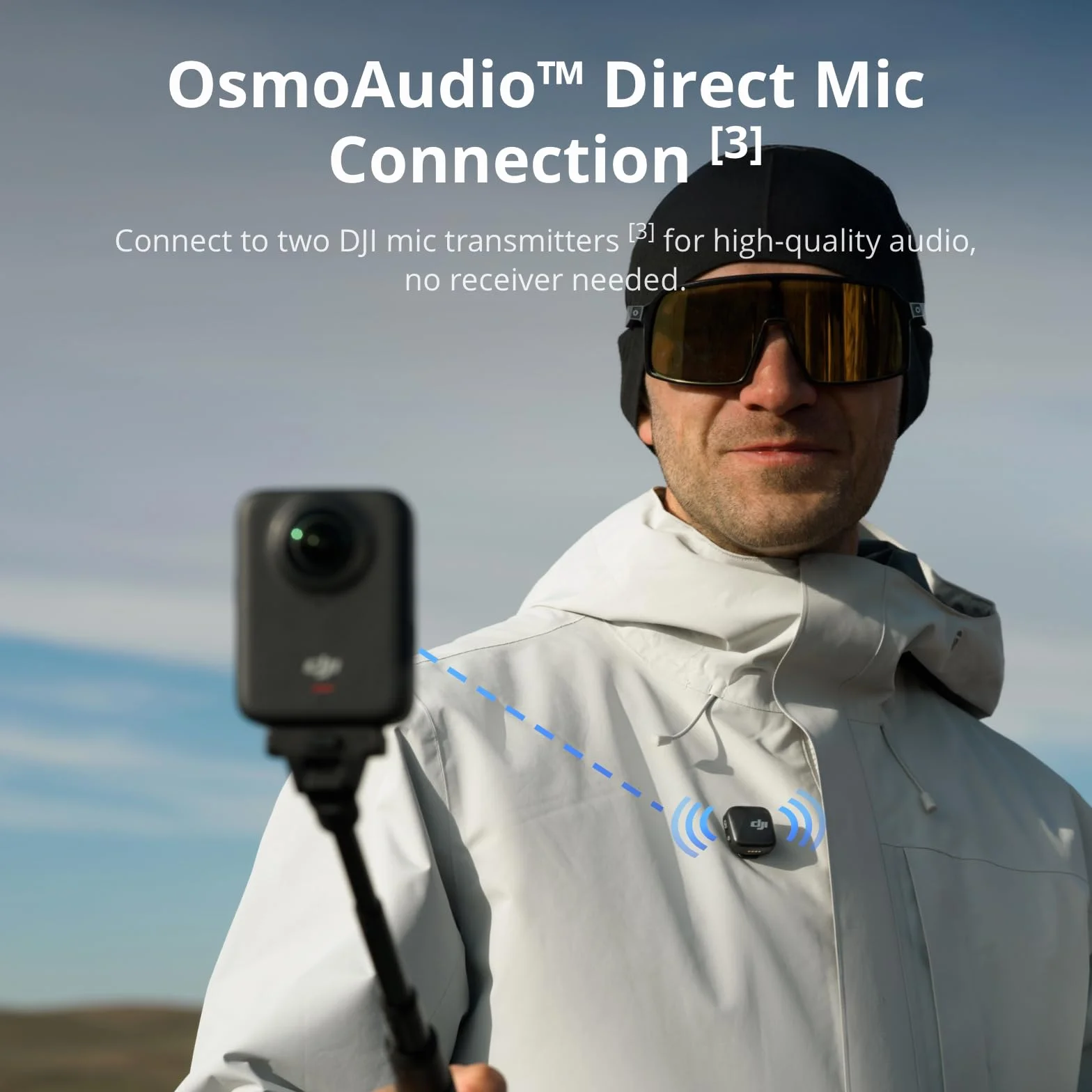 DJI Osmo 360 Adventure Combo, kamera 360 z 1-calowym obrazowaniem 360°, wydłużony czas pracy z 3 akumulatorami, natywne wideo 8K 360°, kamera sportowa do tworzenia vlogów