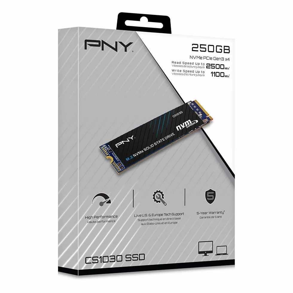 Pny Cs1030 M280CS1030-250-RB Dysk Ssd M.2 Nvme, Czarny, 250 GB
