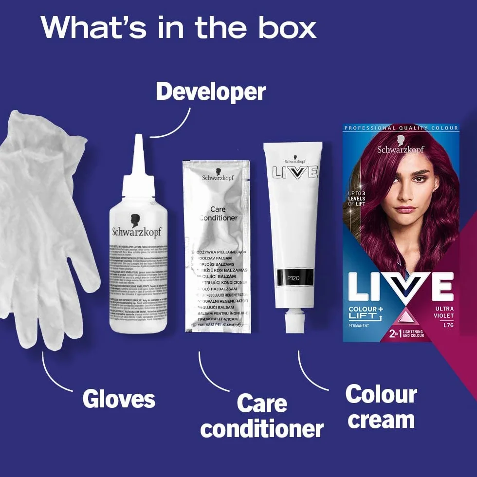 (Ultra Violet) - Schwarzkopf LIVE Colour XXL Luminance L76 Ultra Violet Hair Colour