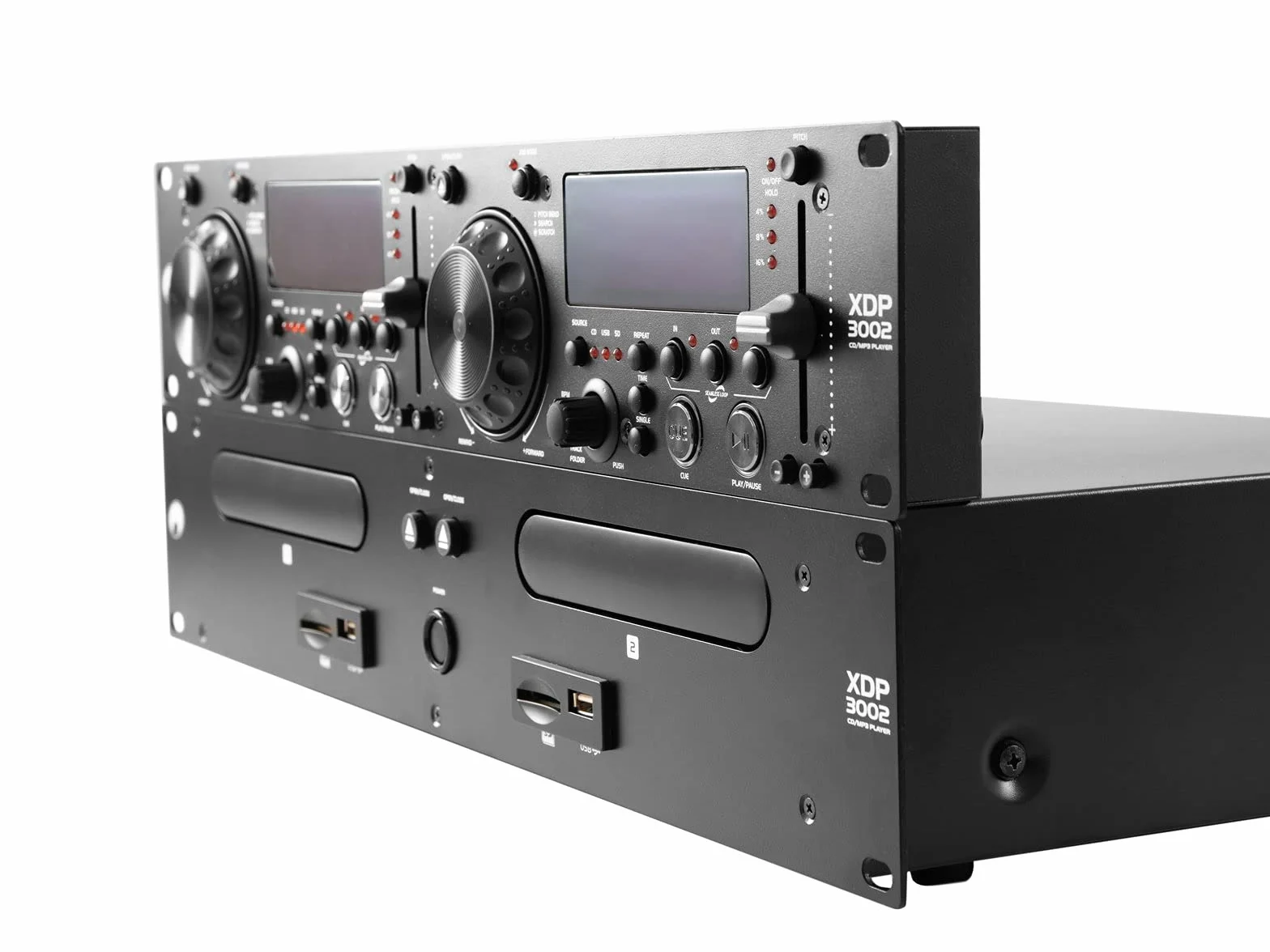 OMNITRONIC XDP-3002 odtwarzacz Dual-CD/MP3, podwójny odtwarzacz CD i MP3 do CD, USB i SD