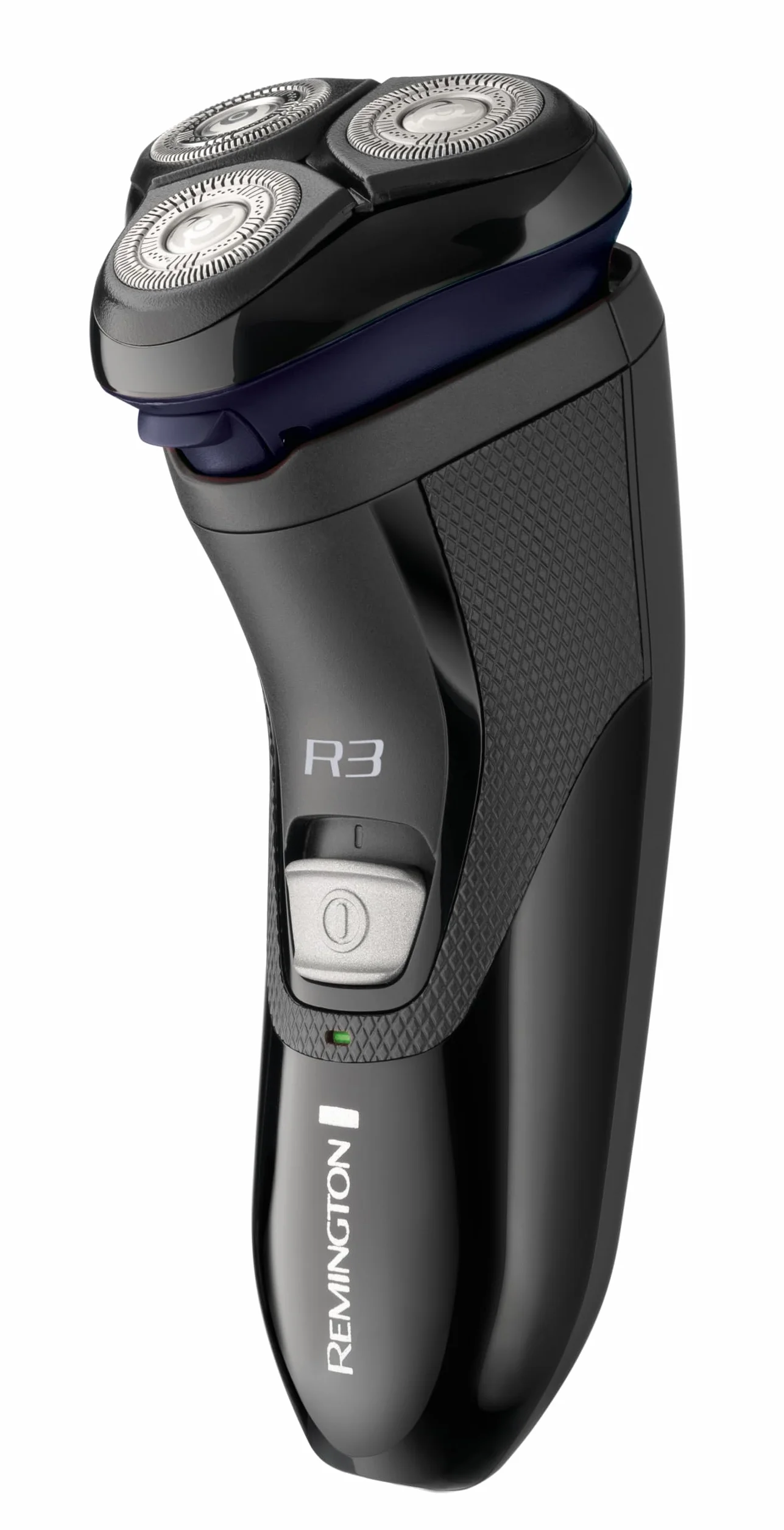 Remington golarka elektryczna, rotacyjna, nakładka do 3-dniowego zarostu, głowica antybakteryjna, przewodowa, wysuwany trymer, na sucho, czarna, uniwerslane napięcie, R3002 R3 Style Series