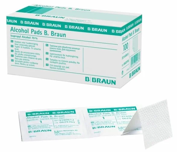 B.Braun Alcohol Pads waciki nasączone alkoholem do czyszczenia izopropanolem 2 x 100 sztuk