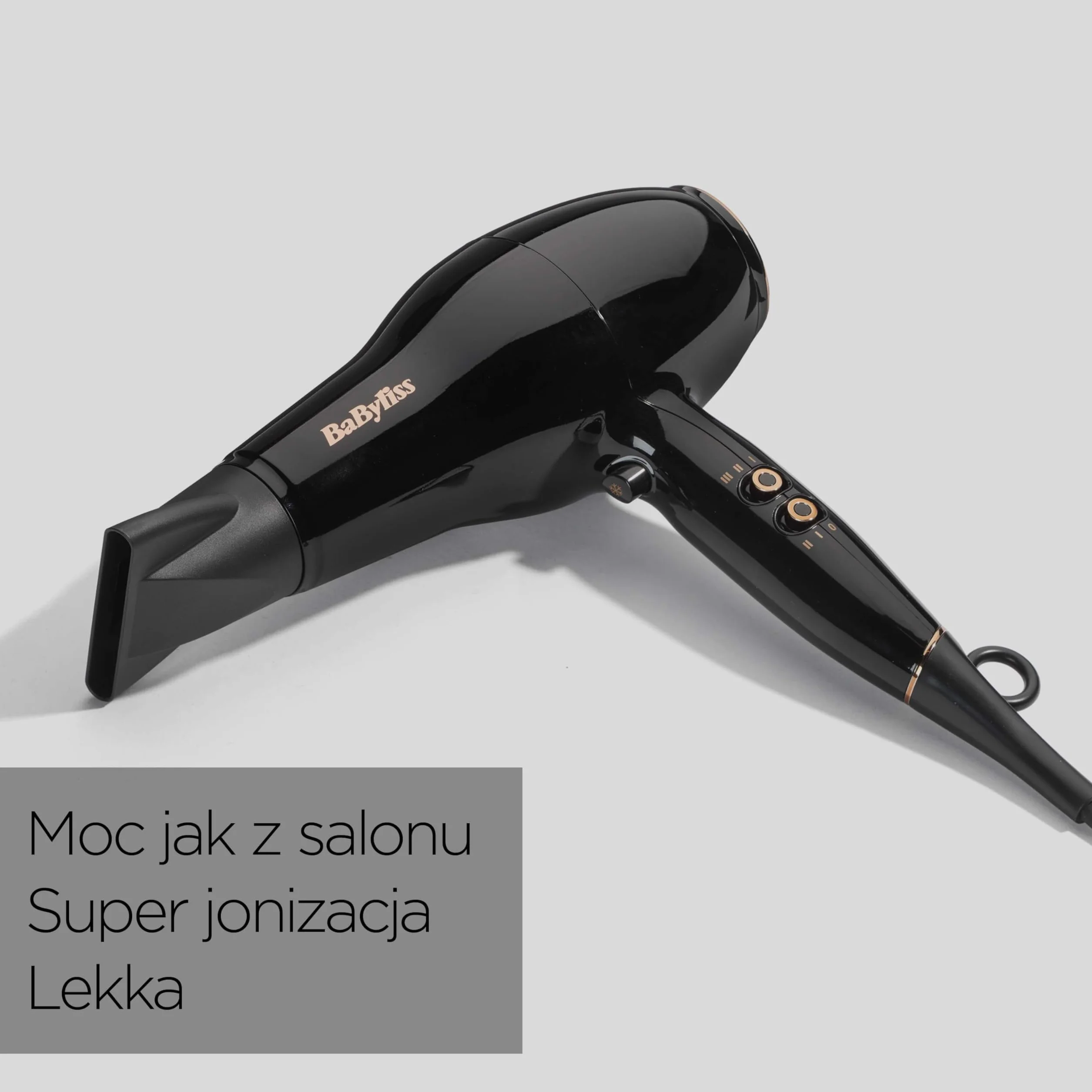 Suszarka do włosów BaByliss Pro Power - Suszarka do włosów o mocy 2300 W, Profesjonalny silnik AC, jonizacja zapobiegająca puszeniu się włosów, 3 ustawienia temperatury i 2 prędkości, Czarny, D5245E