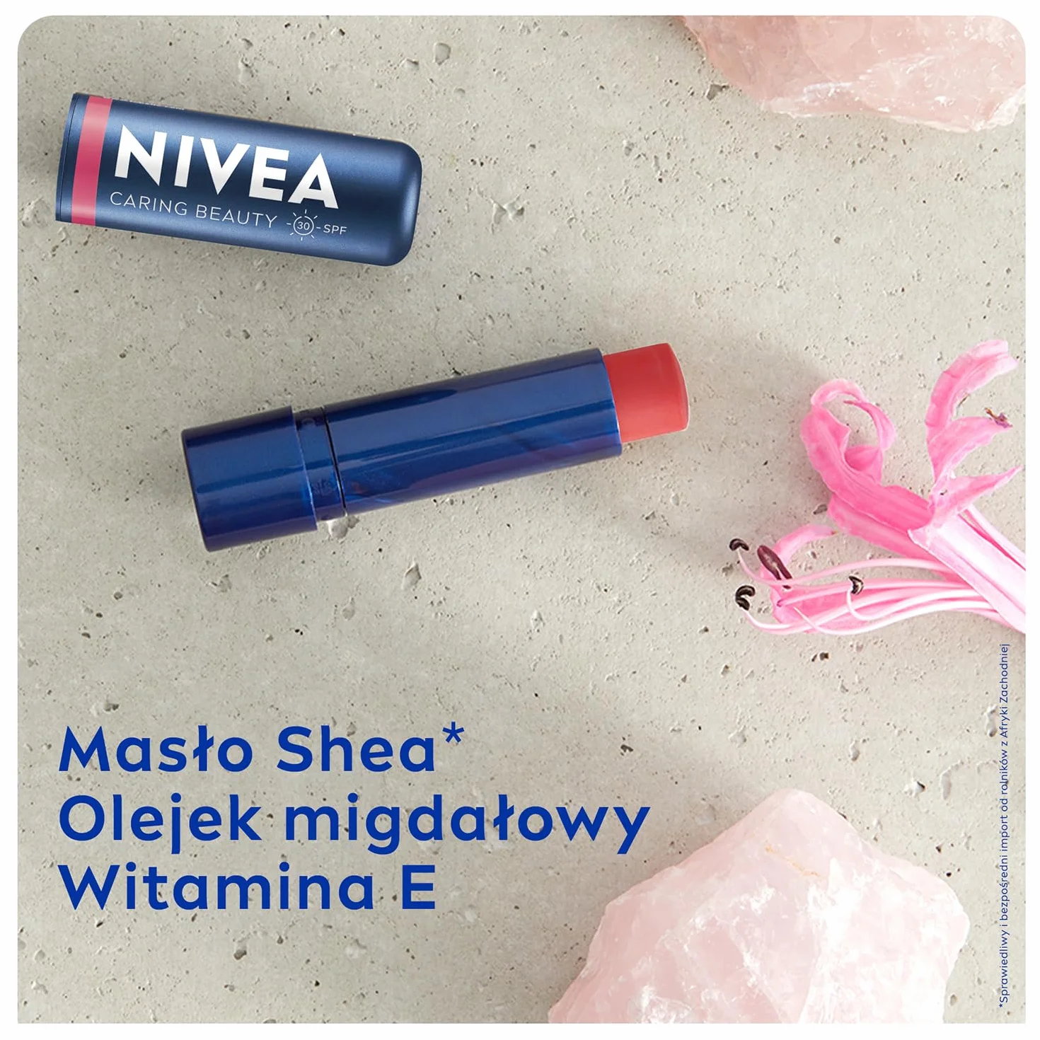 NIVEA Pielęgnująca pomadka do ust Caring Beauty 3w1 Rose 4,8 g