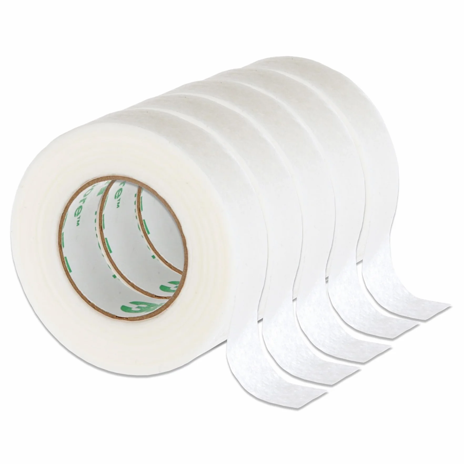 taśma Micropore Tape 3M, 5 sztuk, z końcówkami aplikacyjnymi, do przedłużania rzęs, medyczne plastry z włókniny, nie zawiera lateksu, hipoalergiczna, oddychająca, wodoodporna – taśma do rzęs