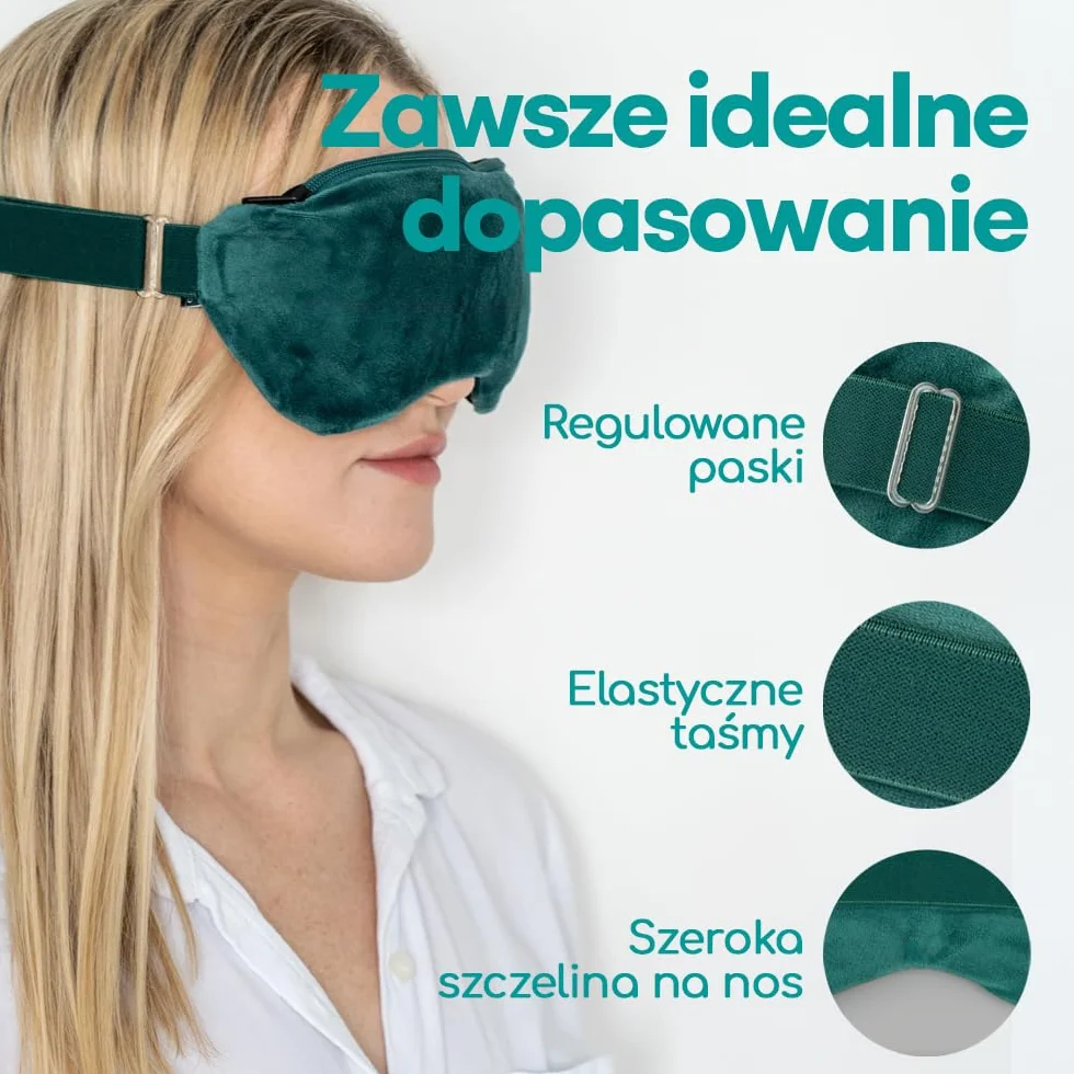 Medi Grade Podgrzewana Maska na Suche Oczy z Chłodzącą Terapią Żelową — Ciepły Kompres na Oczy do Podgrzewania w Kuchence Mikrofalowej Ze Zintegrowaną Maską Chłodzącą na Oczy, Która Łagodzi Migreny
