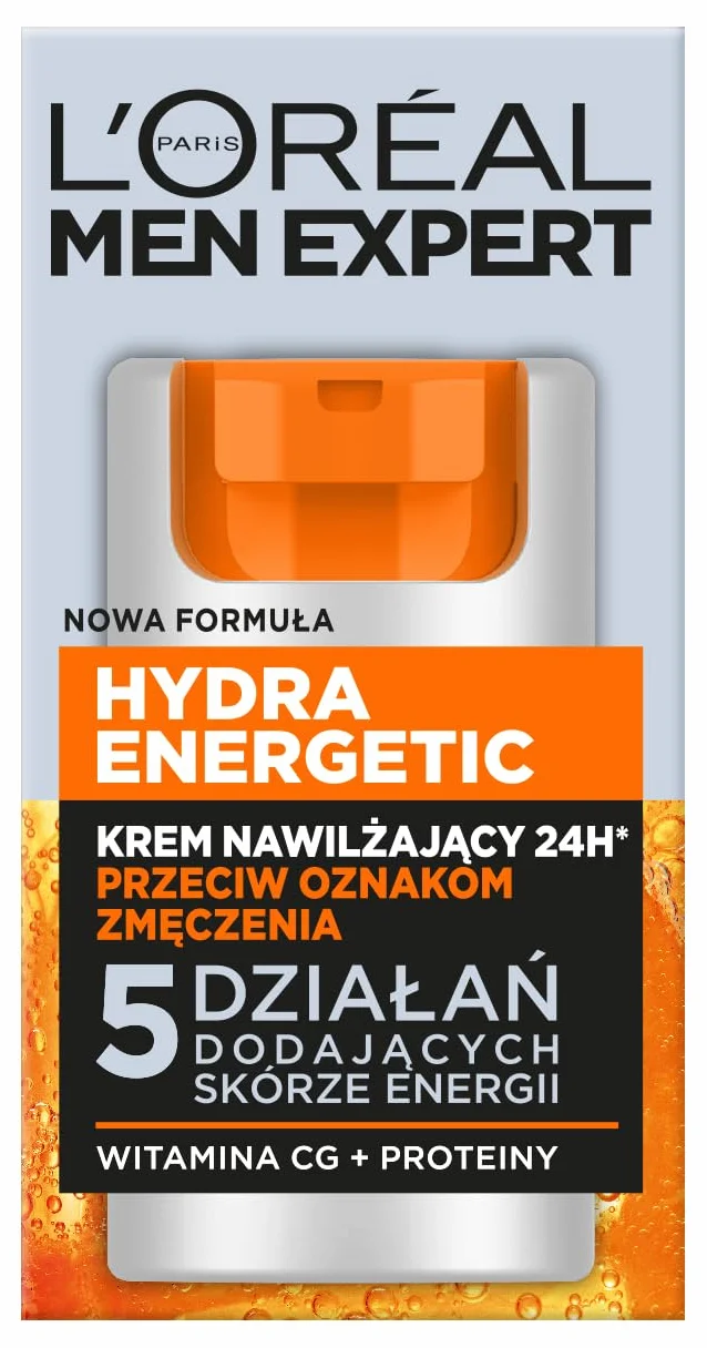L'Oréal Paris Men Expert Hydra Energetic Krem do twarzy, nawilżający 24h, przeciw oznakom zmęczenia, 50 ml