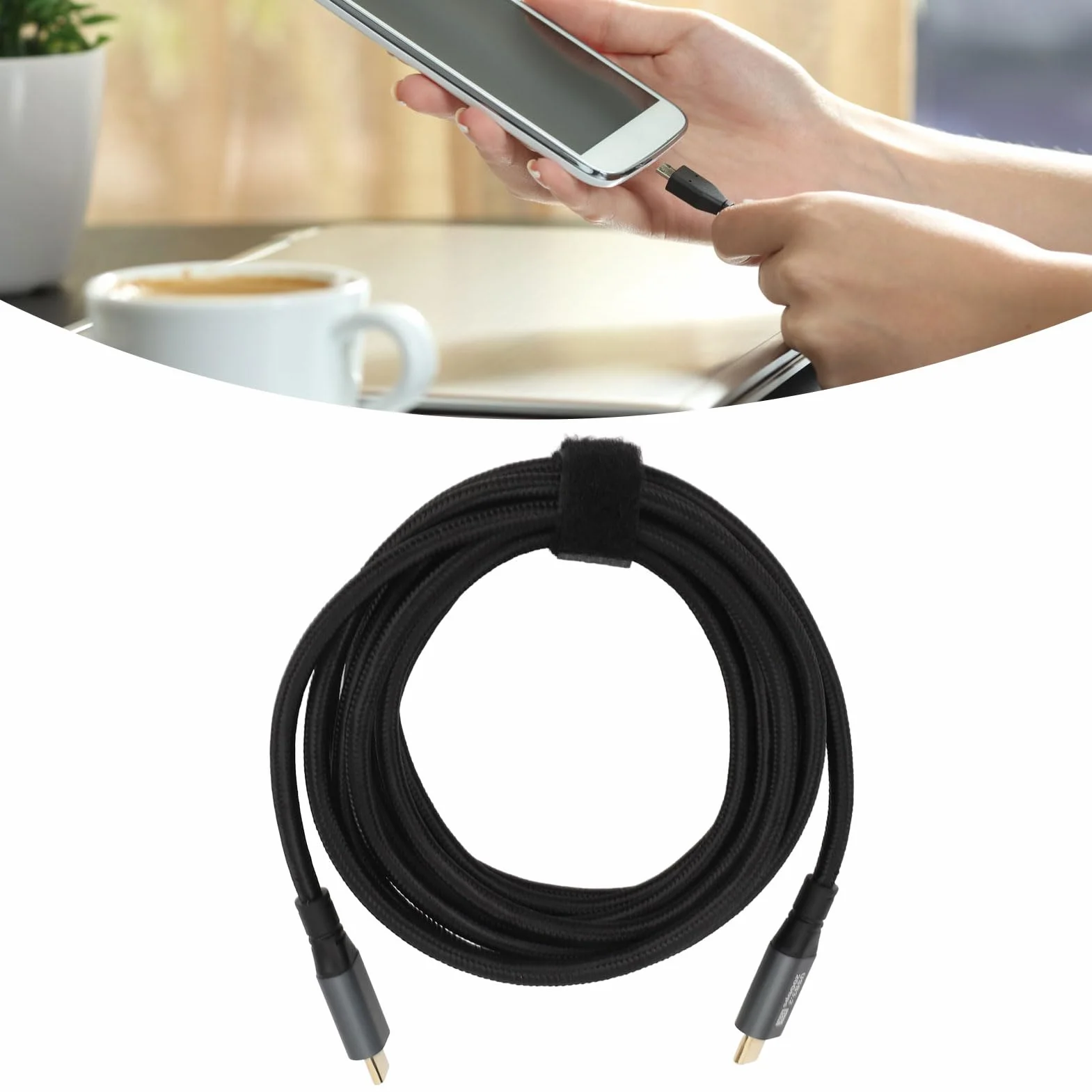 Kabel Typu C do Typu C z podwójną końCówką Typu C, PD100W 20 V 5 A 20 Gb/s 8 K 60 Hz Kabel do Transmisji Danych Typu C, Przyjęcie Standardu USB3.2 Gen2, dla IOS 15 (3 m)