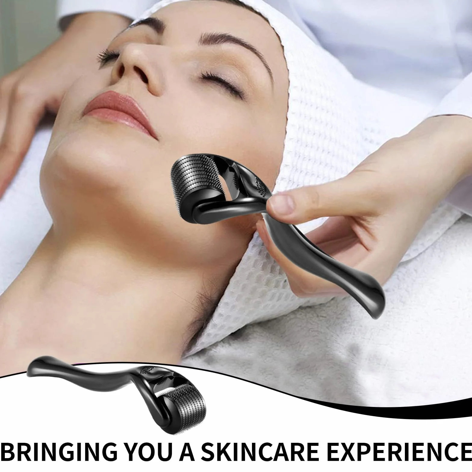0,5 cm Mikroneedling do twarzy, Microneedling Hair z 540 końcówkami, mikroigłowa rolka do brody do twarzy, włosów, skóry, zmarszczek, wzrostu brody z mikroigłą do