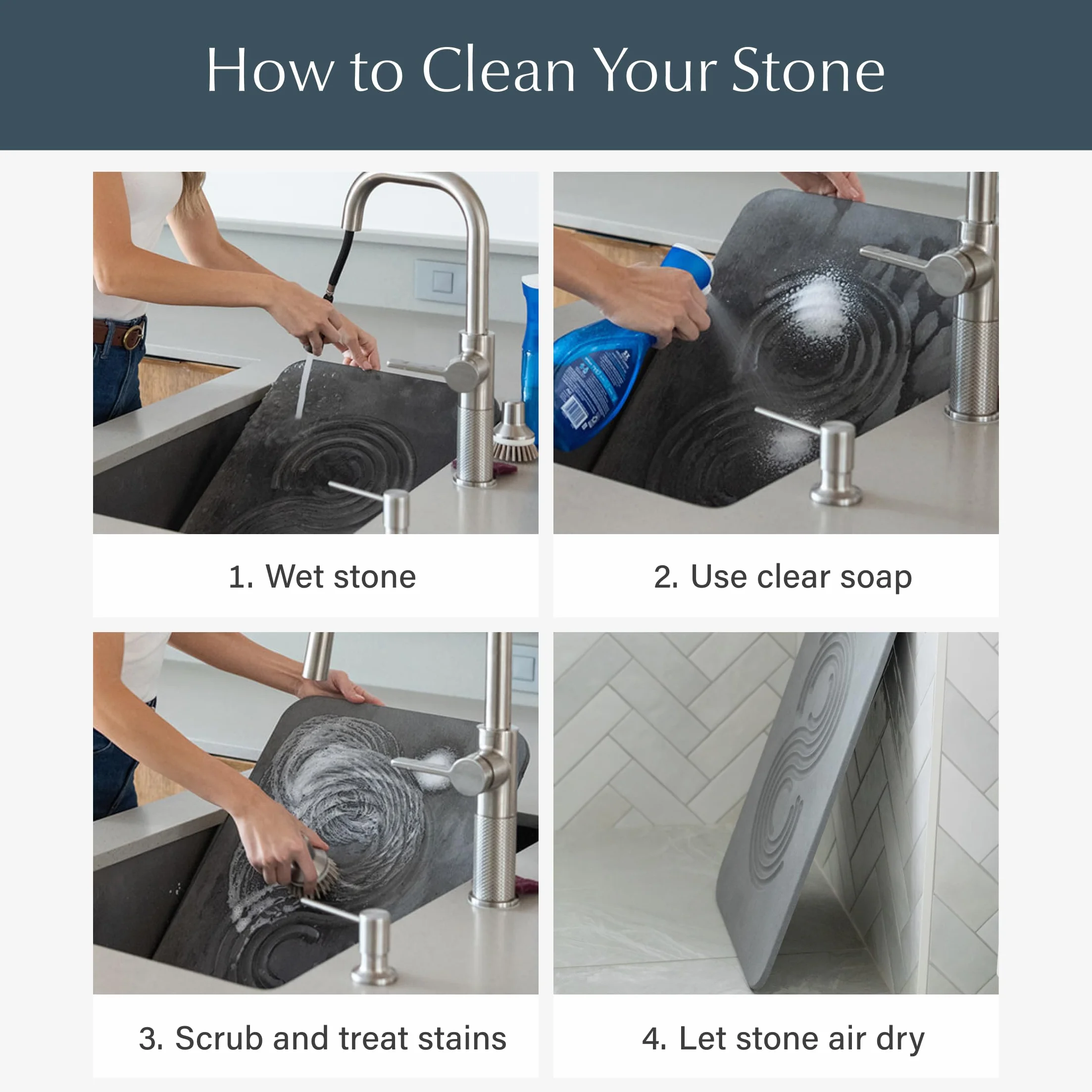 Dorai Home Bath Stone Mat 23.6"x15.4" Diatomite Quick-Dry Non-Slip Rain Sandstone
