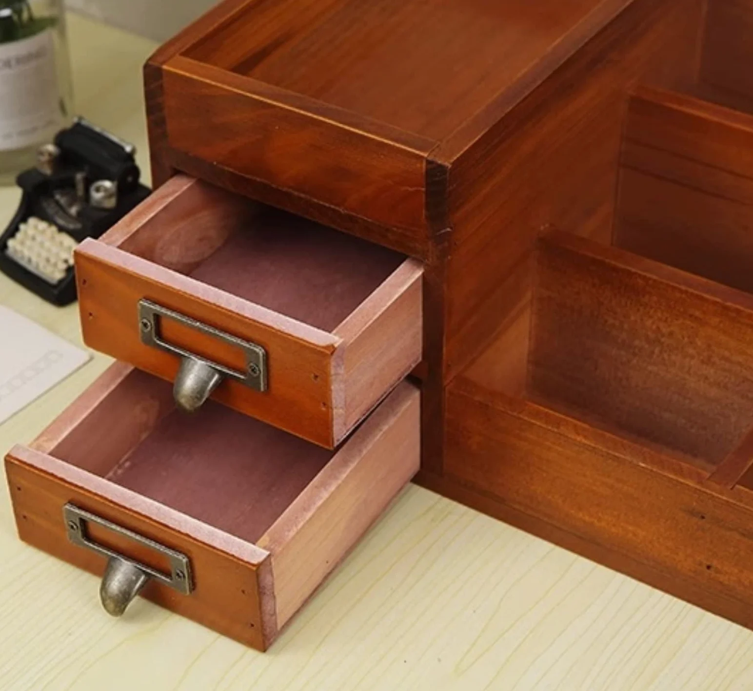 Przechowywania Kosmetyków Organizer na Kosmetyki Drewniane Pudełko Do Przechowywania Kosmetyków Z Szufladą Dress Table Organizer Do Pielęgnacji Skóry Organizer do Makijażu Stojak na Kosmetyki