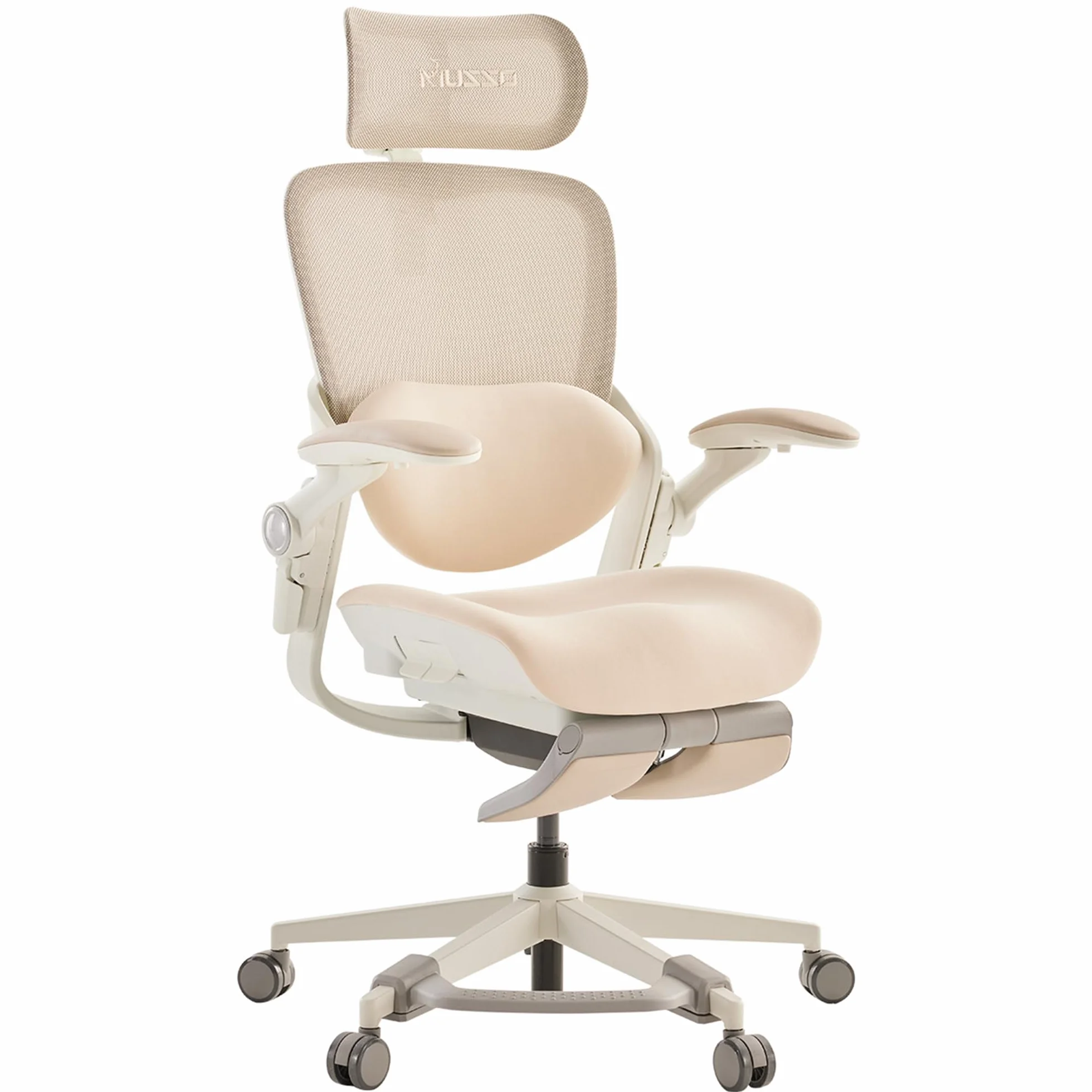 MUSSO E80 Muse FemmePosture™ Ergonomiczny fotel biurowy dla kobiet – nachylenie 135° i 3D podparcie lędźwiowe, 17 cm 4D podparcie głowy, wysuwana podpórka na nogi, regulacja głębokości i wysokości