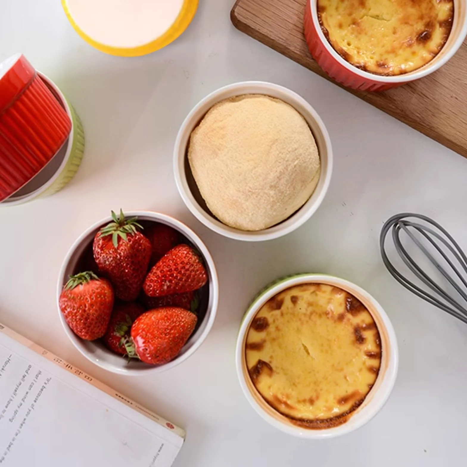 Foremki do sufletów ceramiczne 200 ml do pieczenia Crème Brulée, muffinów i ciast