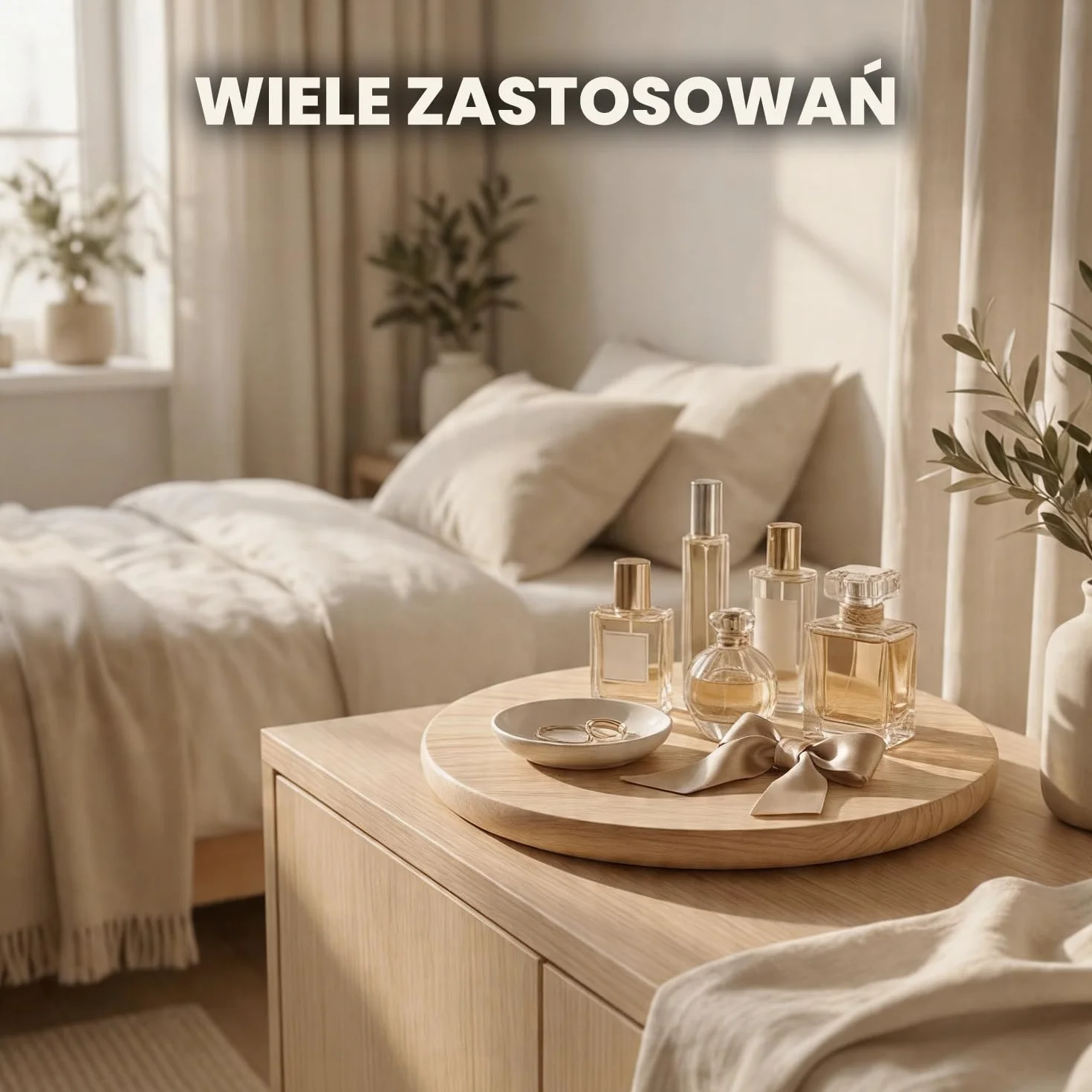 Drewniany talerz obrotowy 40 cm okrągła platforma do serwowania na stół