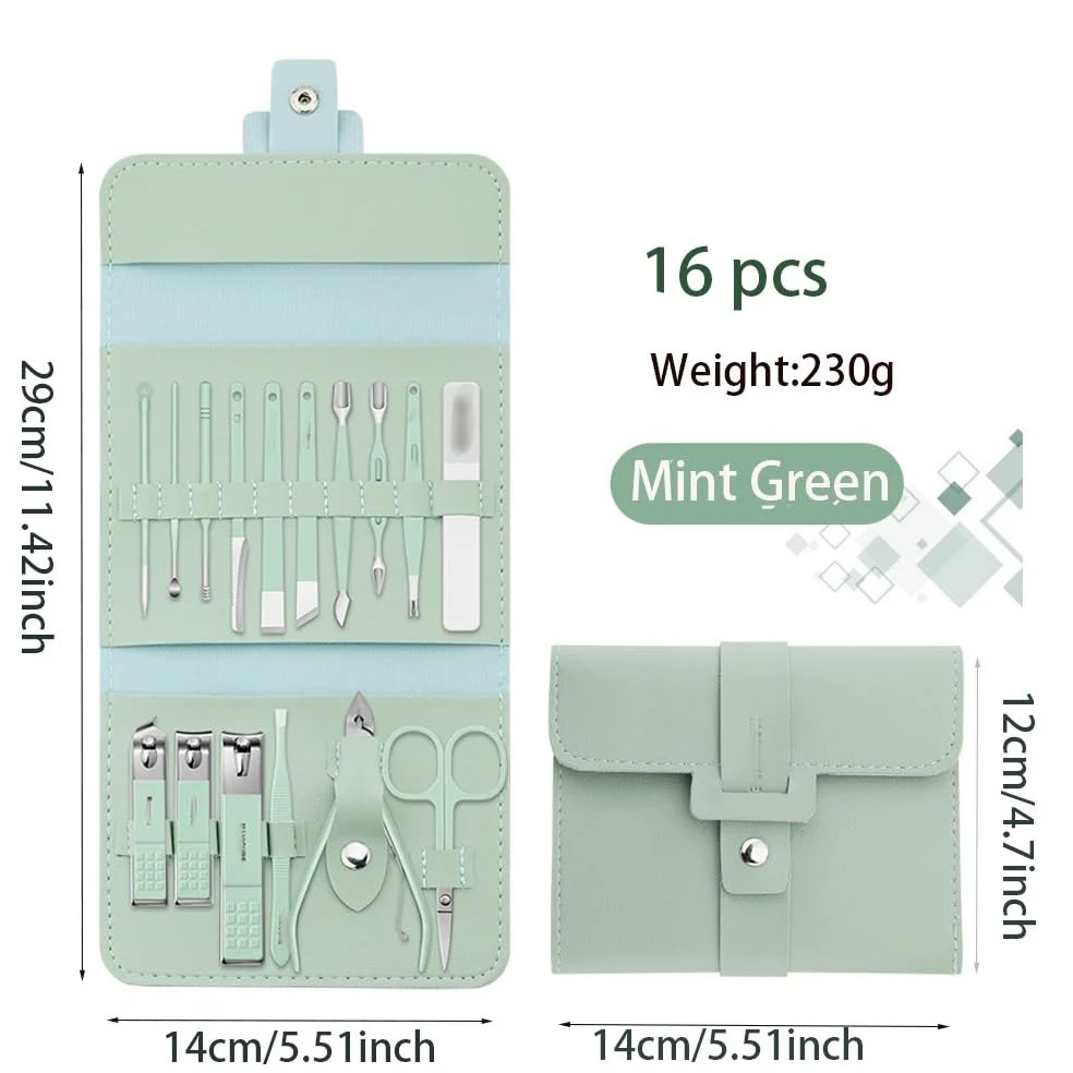 Zestaw do obcinania paznokci 16 Pcs Household Color Nail Clippers Set, Stainless Steel Manicure Kit, Travel Portable Manicure Set,Nail Tech Must Haves Manicure Set nożyczki do paznokci dla mężczyzn i