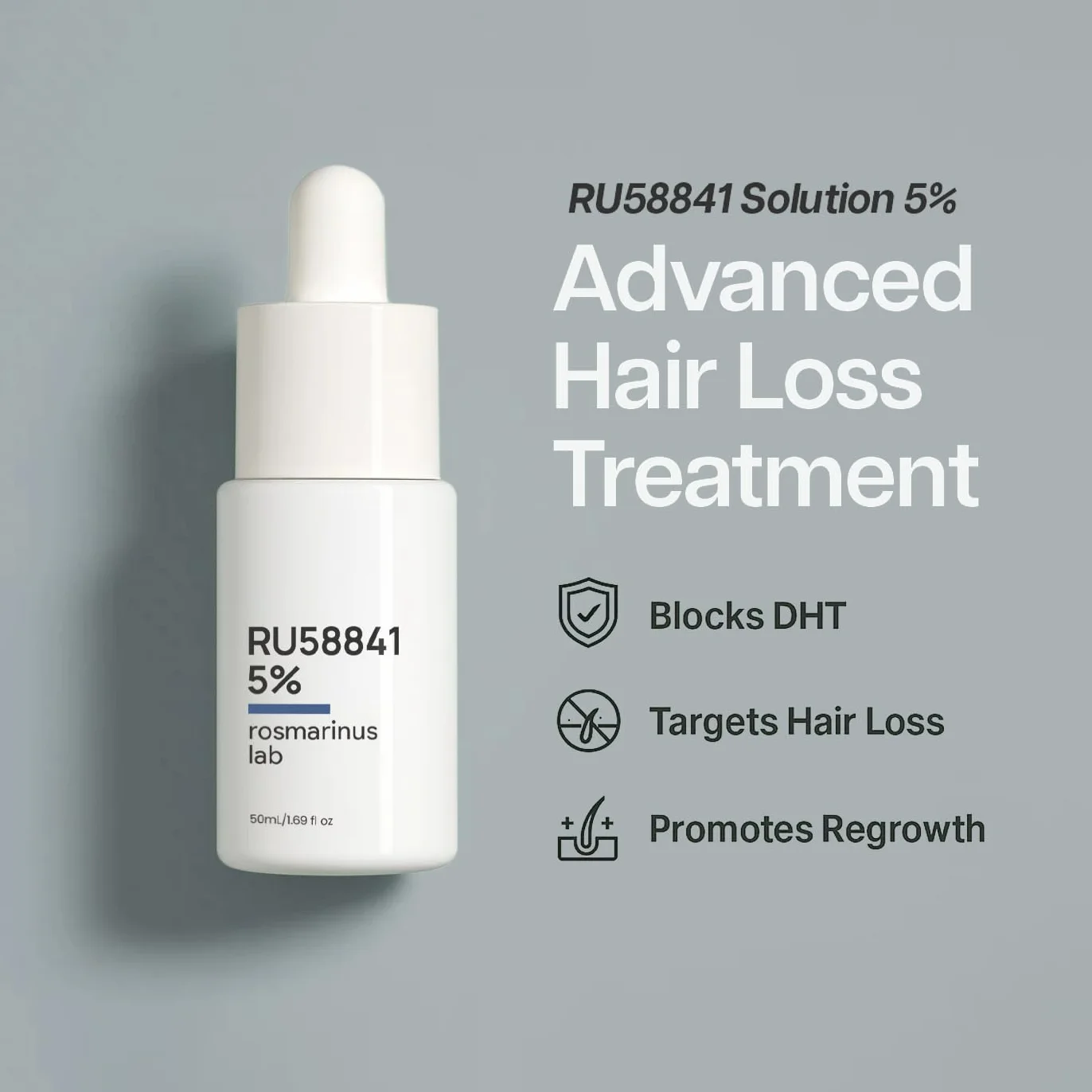 RU58841 Roztwór 5% - 50 ml - Leczenie przeciw wypadaniu włosów