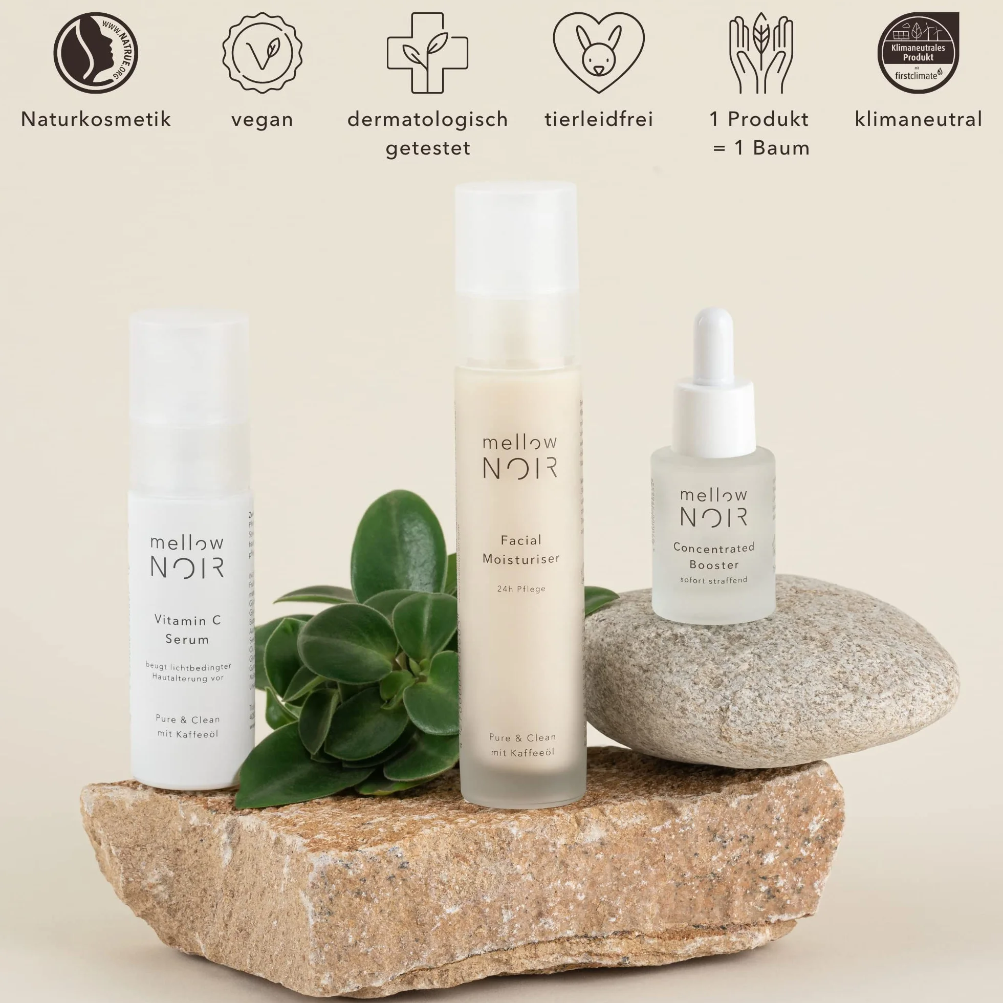mellow NOIR Krem oczyszczający 150 ml | czyści, pielęgnuje i chroni | środek do czyszczenia twarzy | płyn do usuwania makijażu oczu wodoodporny | oczyszczacz twarzy | wegański | certyfikowany
