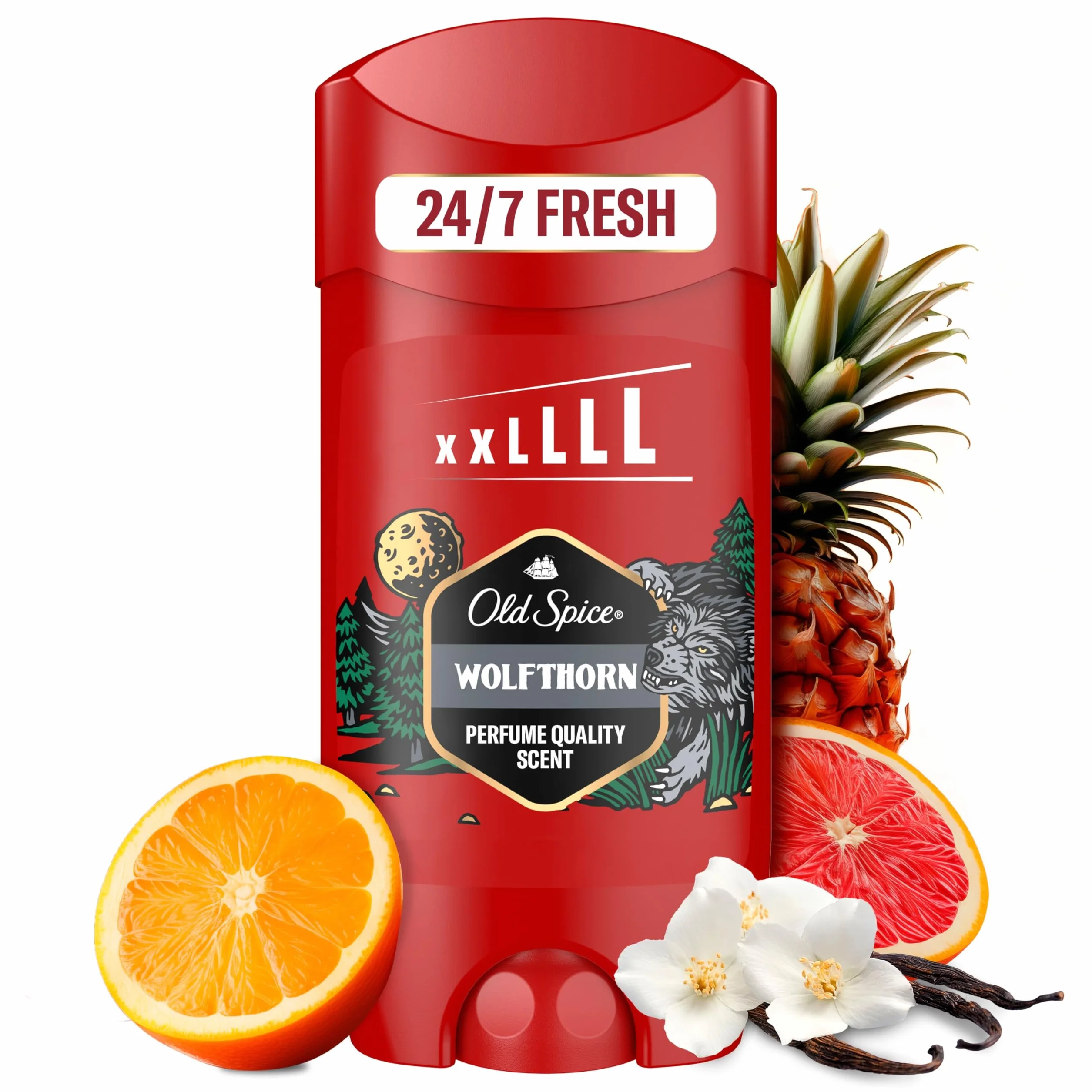 Old Spice Wolfthorn Dezodorant w sztyfcie dla mężczyzn 85ml, świeżość 24/7 przy codziennym stosowaniu, długotrwały zapach o jakości perfum, ochrona przed nieprzyjemnym zapachem, 0% soli aluminium