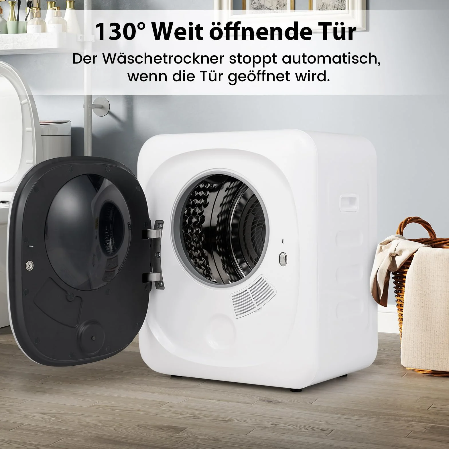 COSTWAY Mini suszarka na pranie 5 kg 5 programów 800 W 69°C z zabezpieczeniem przed przegrzaniem