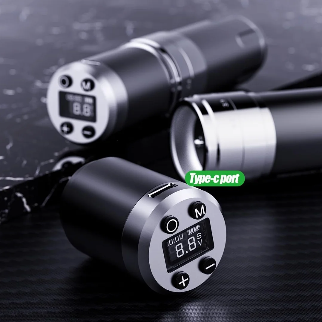 Dragonhawk Wireless Rotary Tattoo Pen Machine Tattoo Motor Gun with 2 pcs 1500mAh Batteries, Adjustable Stroke Length 2.4mm-4.2mm (7 Settings), for Tattoo Artists