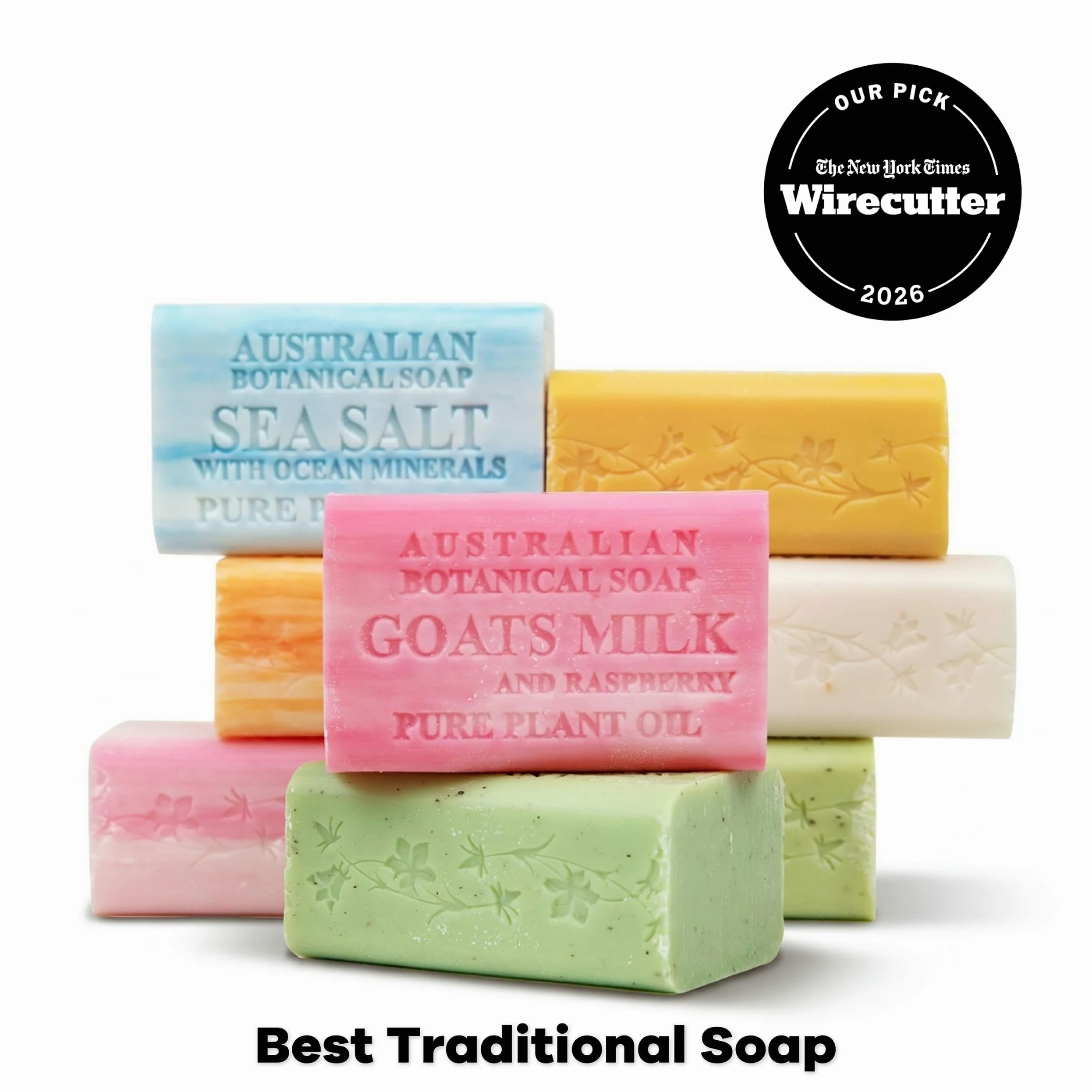 Australian Botanical Soap, Pure Plant Oil Soaps, 8 barów, różne mydło, 187 g, naturalne składniki odżywcze, wszystkie rodzaje skóry, masło shea, opakowanie 8 sztuk