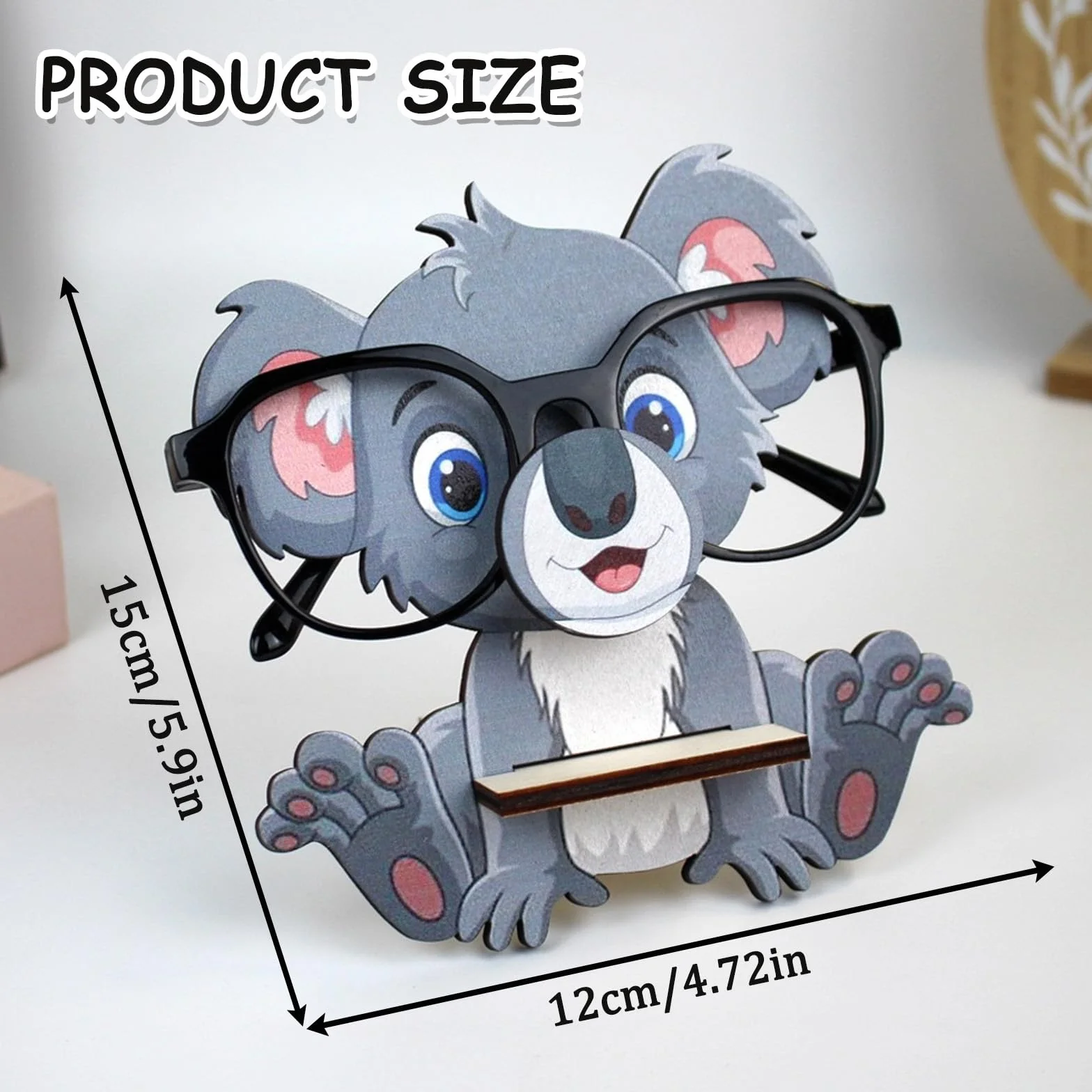Koala stojak na okulary z drewna, zabawny stojak na okulary, stojak na okulary, stojak na okulary przeciwsłoneczne, do sypialni, biura, na biurko