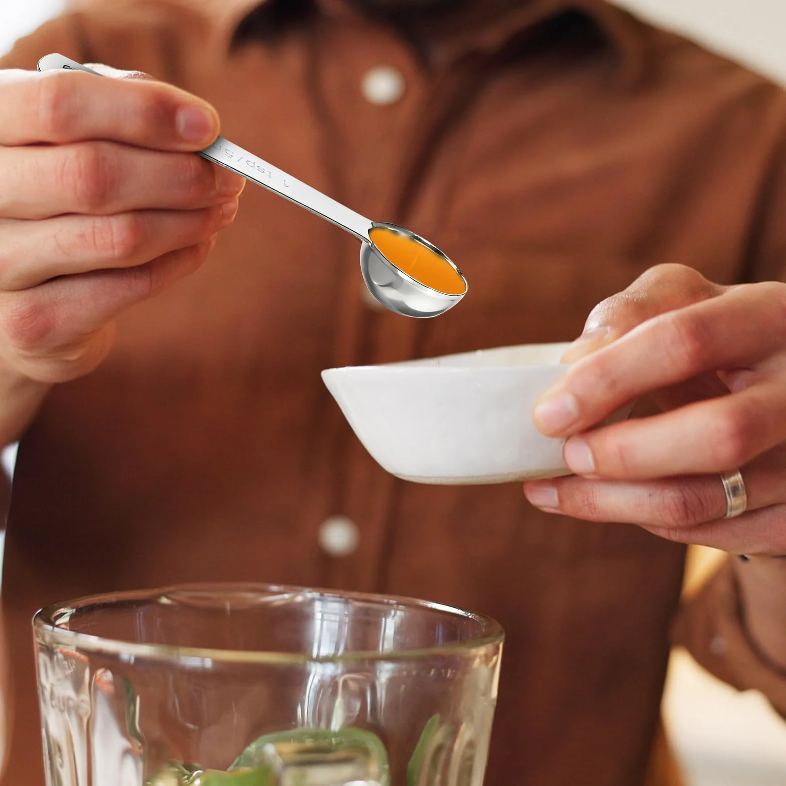 Łyżka pomiarowa do łyżeczek, 5 ml łyżeczek pomiarowych, ze stali nierdzewnej, 1 łyżeczka do łyżeczki, 1/3 łyżki, łyżka pomiarowa z krótkim uchwytem do precyzyjnego gotowania, pieczenia i pomiaru