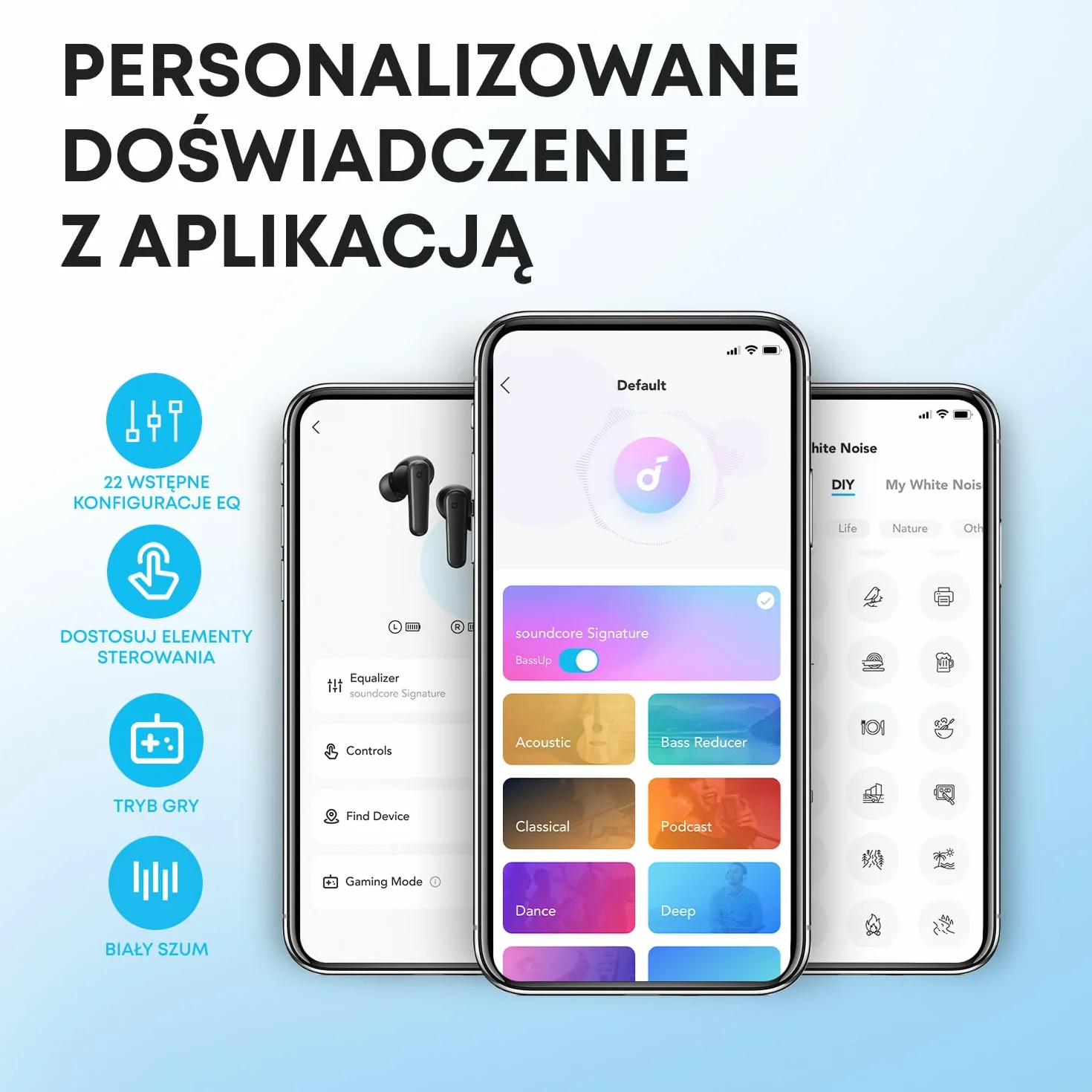 soundcore by Anker P20i Prawdziwie bezprzewodowe słuchawki douszne, 10 mm przetworniki z dużym basem, Bluetooth 5.3, 30 godzin odtwarzania, wodoodporność IPX5, 2 mikrofony do wyraźnych połączeń AI