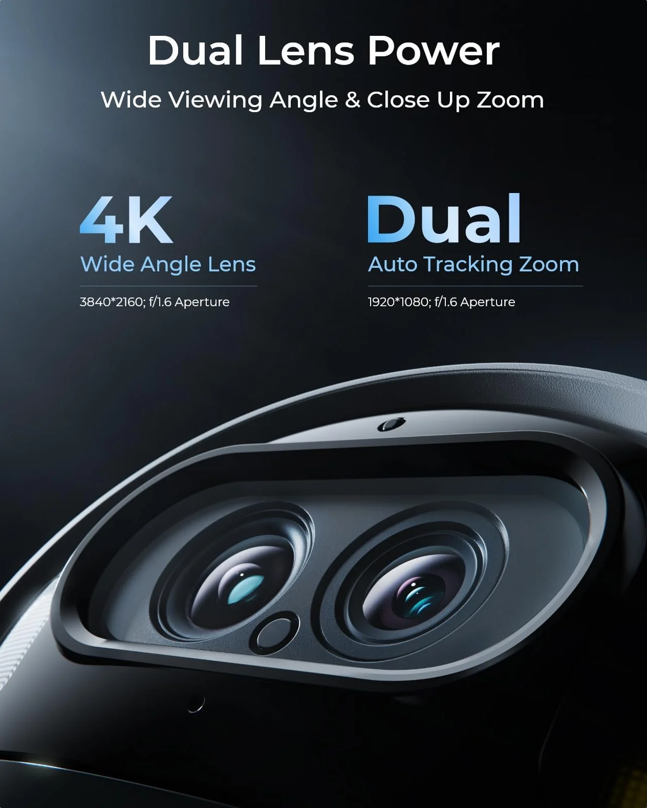 Reolink 4K Bezprzewodowa Kamera Zewnętrzna Wi-Fi 2,4/5 GHz, Zasilana Bateryjnie, Automatyczne śledzenie i Zoom, Podwójny Obiektyw, Kolorowy Noktowizor, Wykrywanie AI, Argus Track + Panel Słoneczn