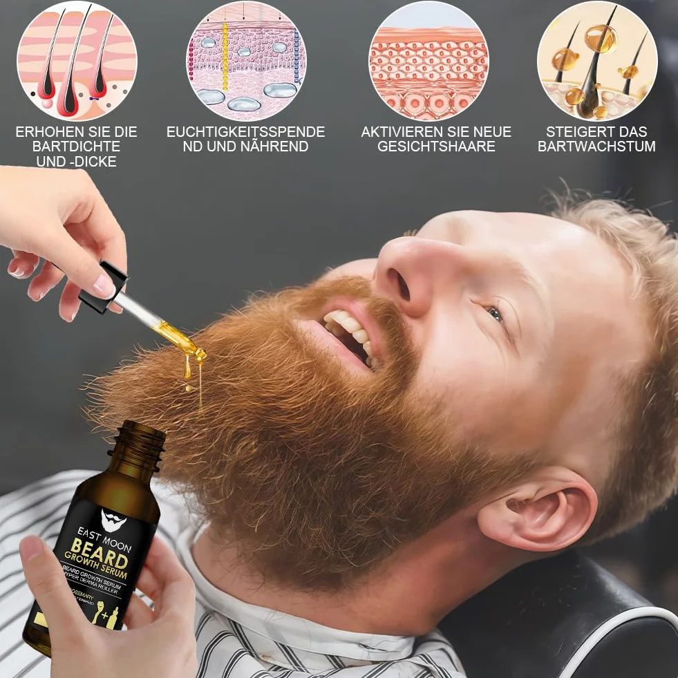 Zestaw do porostu brody z derma rollerem, serum i olejkiem