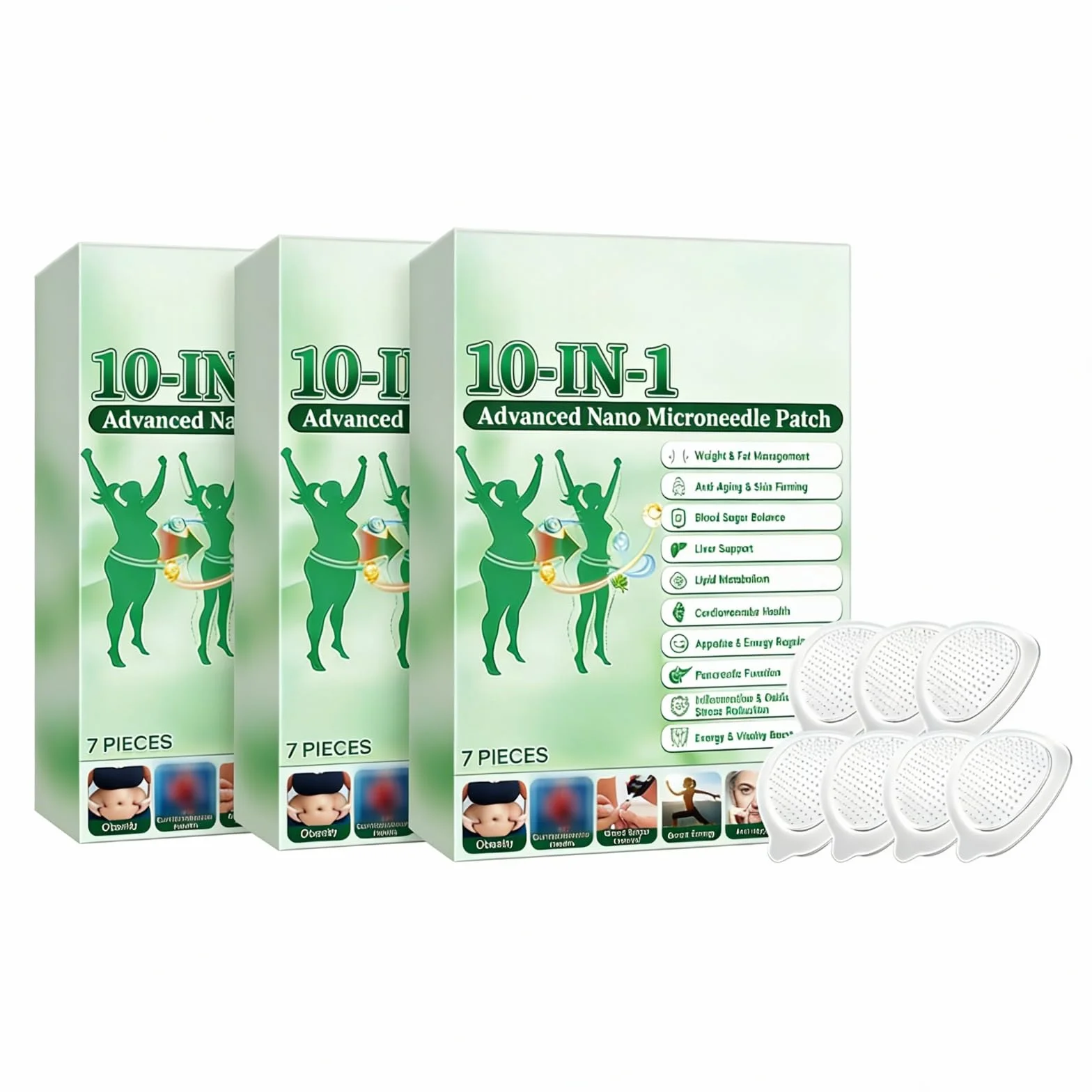 Moringa 10 w 1 plaster wyszczuplający z nano-igłami, bardzo cienka i niewidoczna codzienna opaska na ciało, odpowiednia dla mężczyzn i kobiet