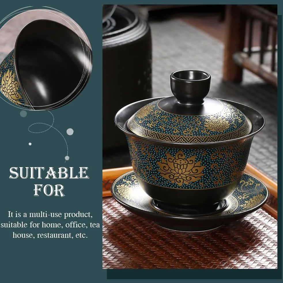 Chińska terryna Kung Fu - Filiżanka do herbaty Ceramiczna Kwiaty - Miska do herbaty Chińskie podgrzewanie