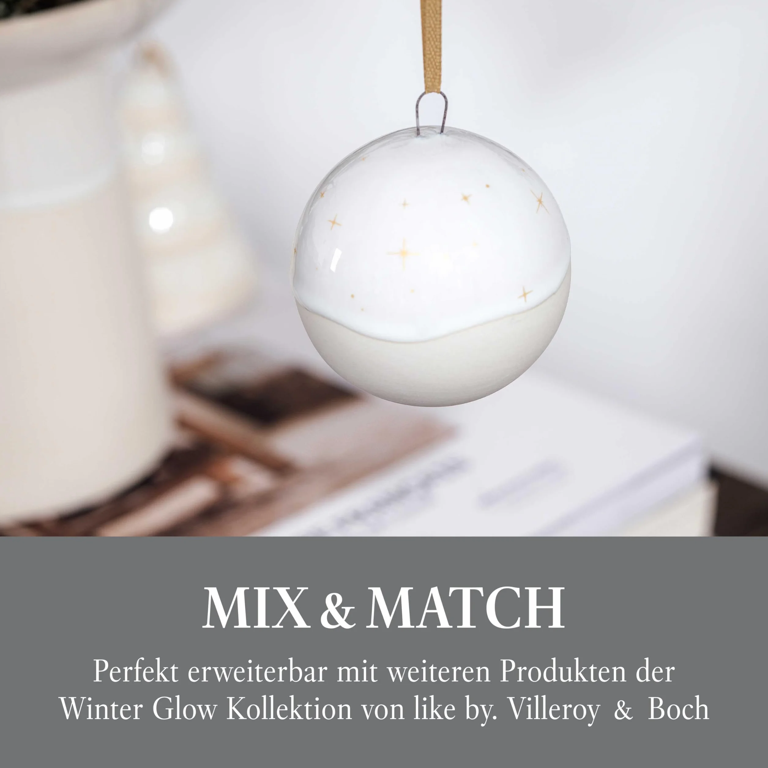 Villeroy & Boch ozdobna bombka Winter Glow dekoracja świąteczna z porcelany Premium
