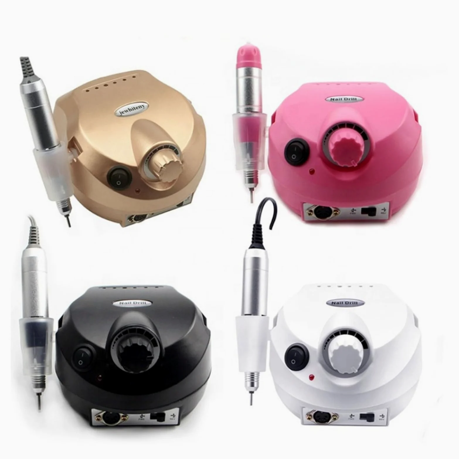 Obcinacz do paznokci, 35000 RPM Elektryczny pilnik do paznokci, Profesjonalny uchwyt Elektryczna wiertarka do paznokci Polska maszyna, Zestaw wierteł do paznokci Manicure(Pink)