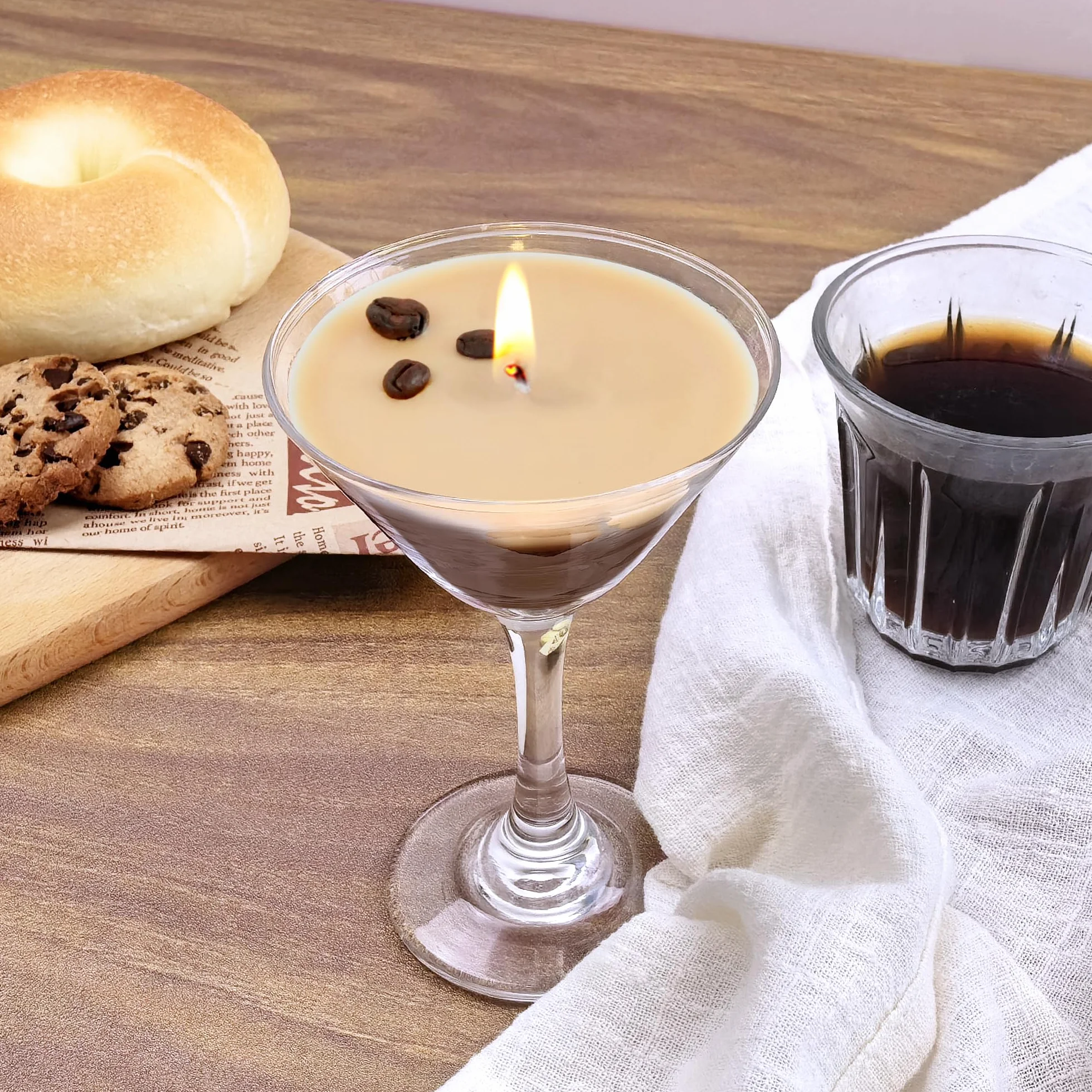 Świece zapachowe espresso Martini, świeca kawowa sojowa, dekoracja baru, prezent na Boże Narodzenie
