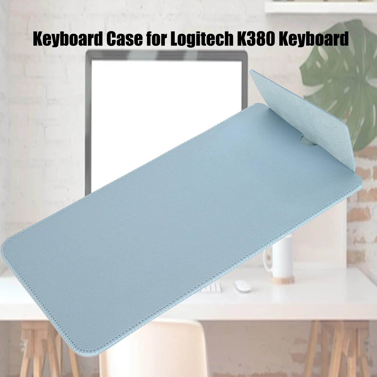 Etui na klawiaturę Logitech K380, przenośne, przenośne, pyłoszczelne etui ochronne na klawiaturę, ze sztucznej skóry (niebieskie)
