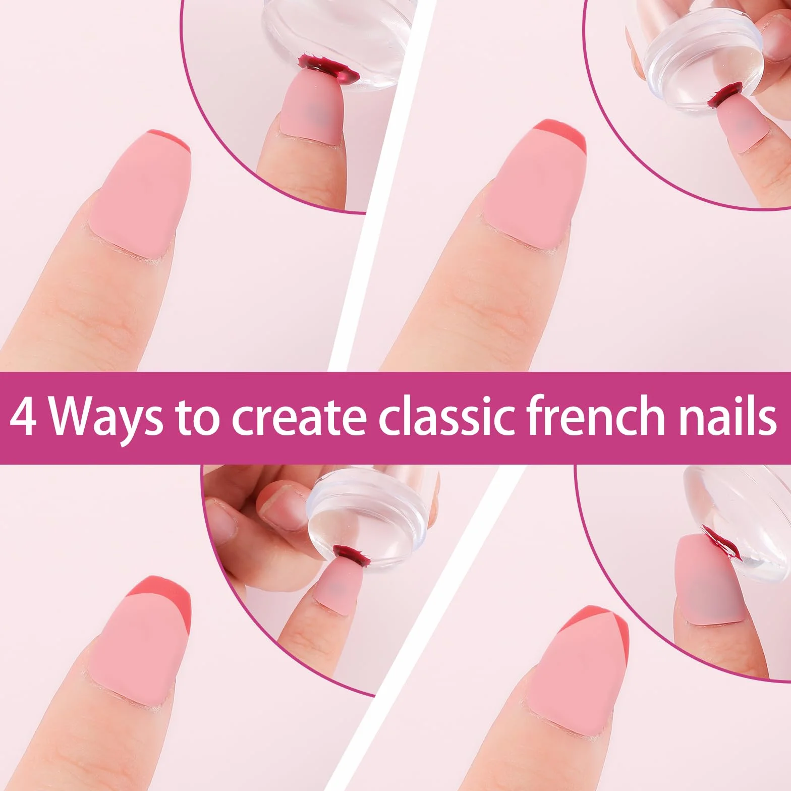 5 sztuk zestaw do stemplowania paznokci, przezroczysty stempel do manicure z pędzelkiem do rysowania i ściągaczem do paznokci, silikonowy stempel do paznokci zestaw do manicure DIY do