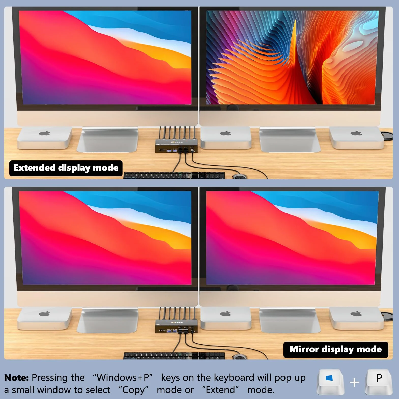 Przełącznik KVM 8K 30 Hz 3 komputery, 2 monitory, 4K @ 144 Hz Displayport KVM Switch 3 PC dzielą 2 monitory i 4 urządzenia USB 3.0, w tym przewodowy pilot zdalnego sterowania, zasilacz sieciowy i
