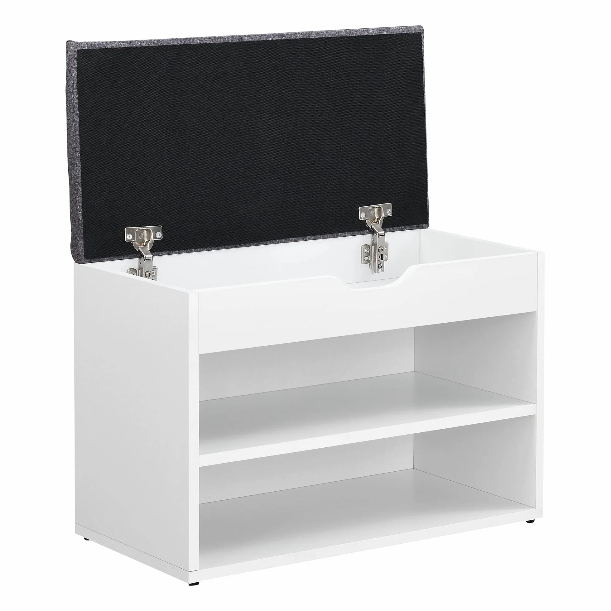 Szafka na buty Gentofte 60x30x46 cm z 3 półkami, biała/szara