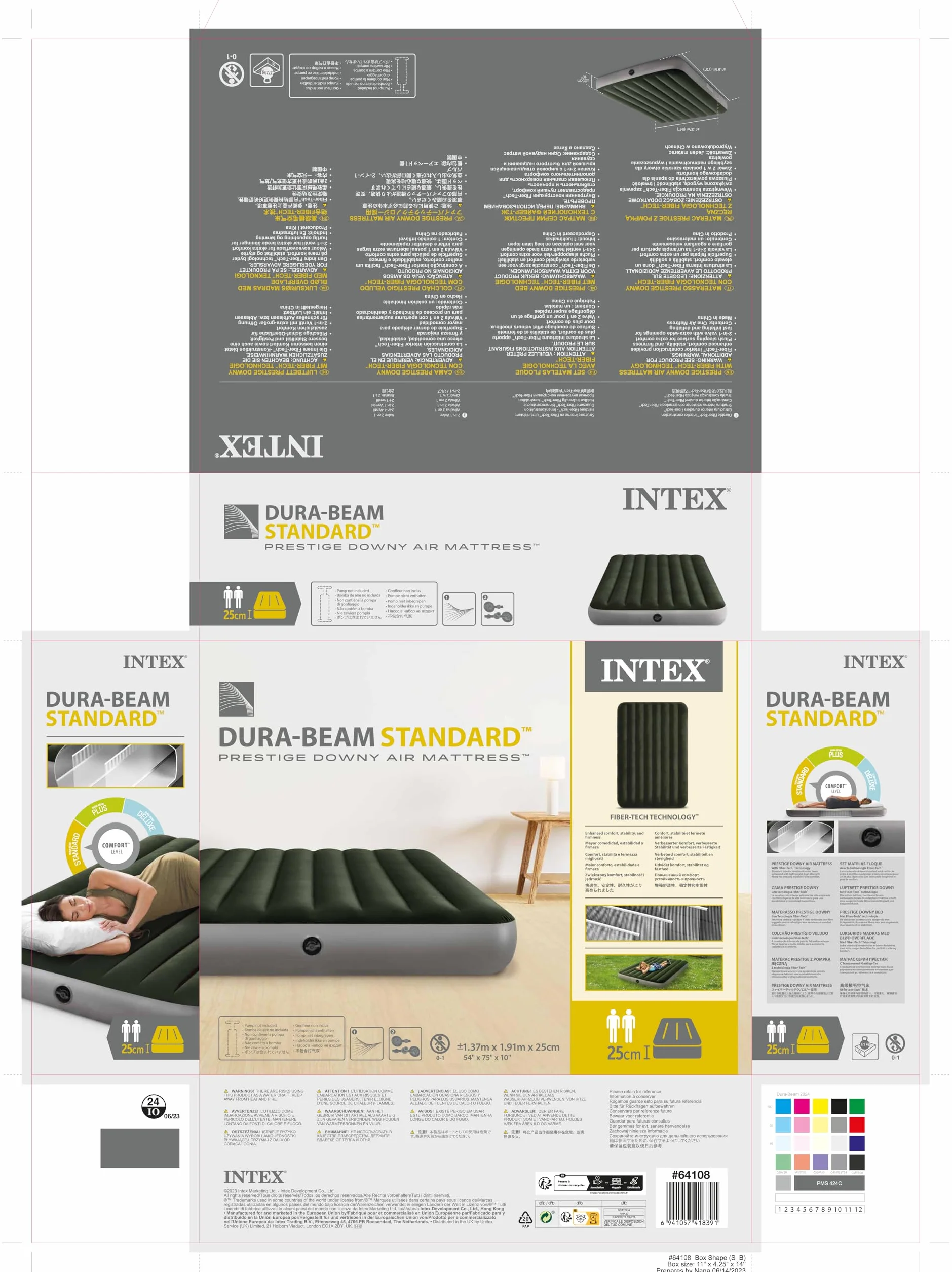 Intex Materac Dmuchany 35.5 x 10.8 x 28.9 cm Czarny