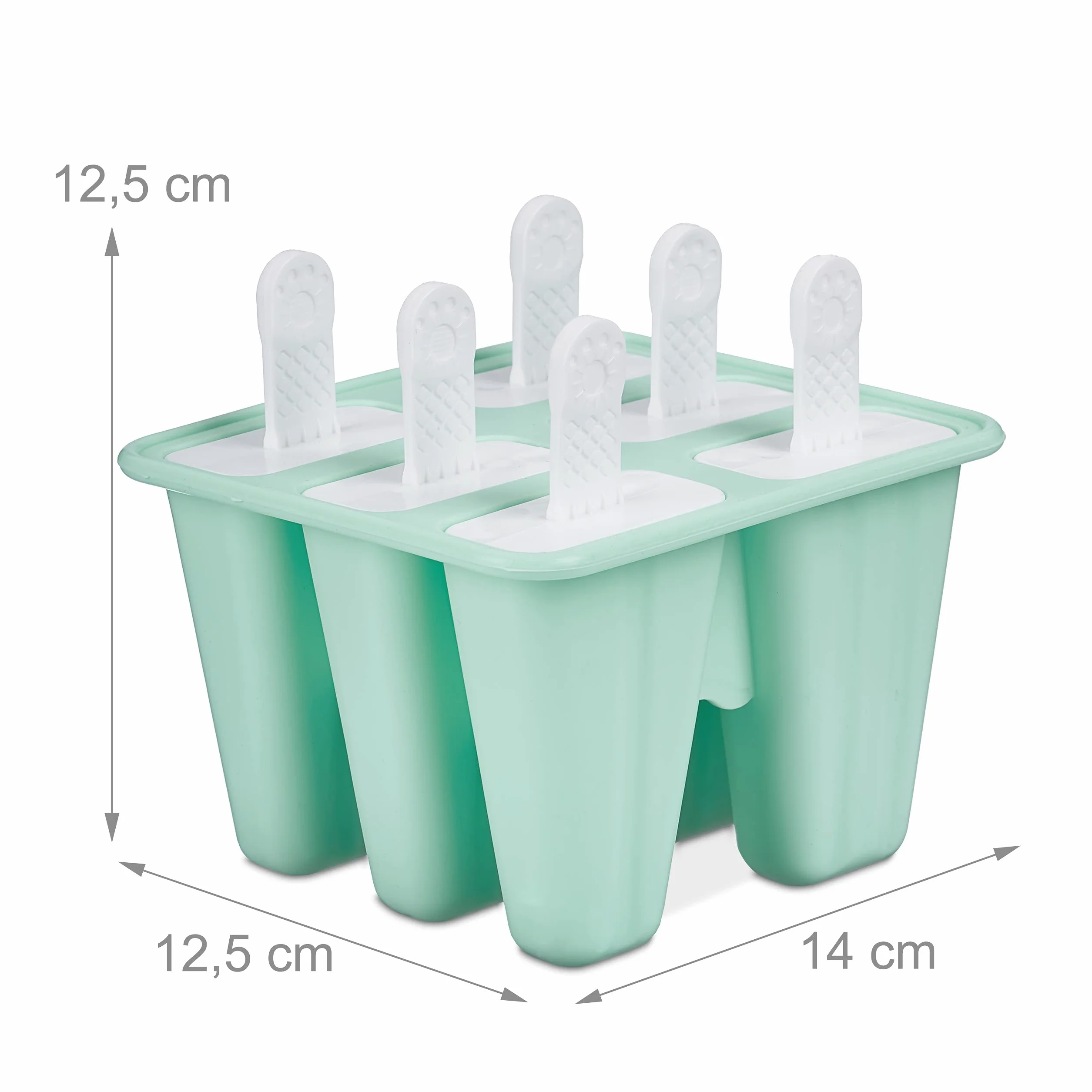 Relaxdays Silikonowe Formy do Lodów na Patyku 6 szt. 80 ml Turkusowy/Biały